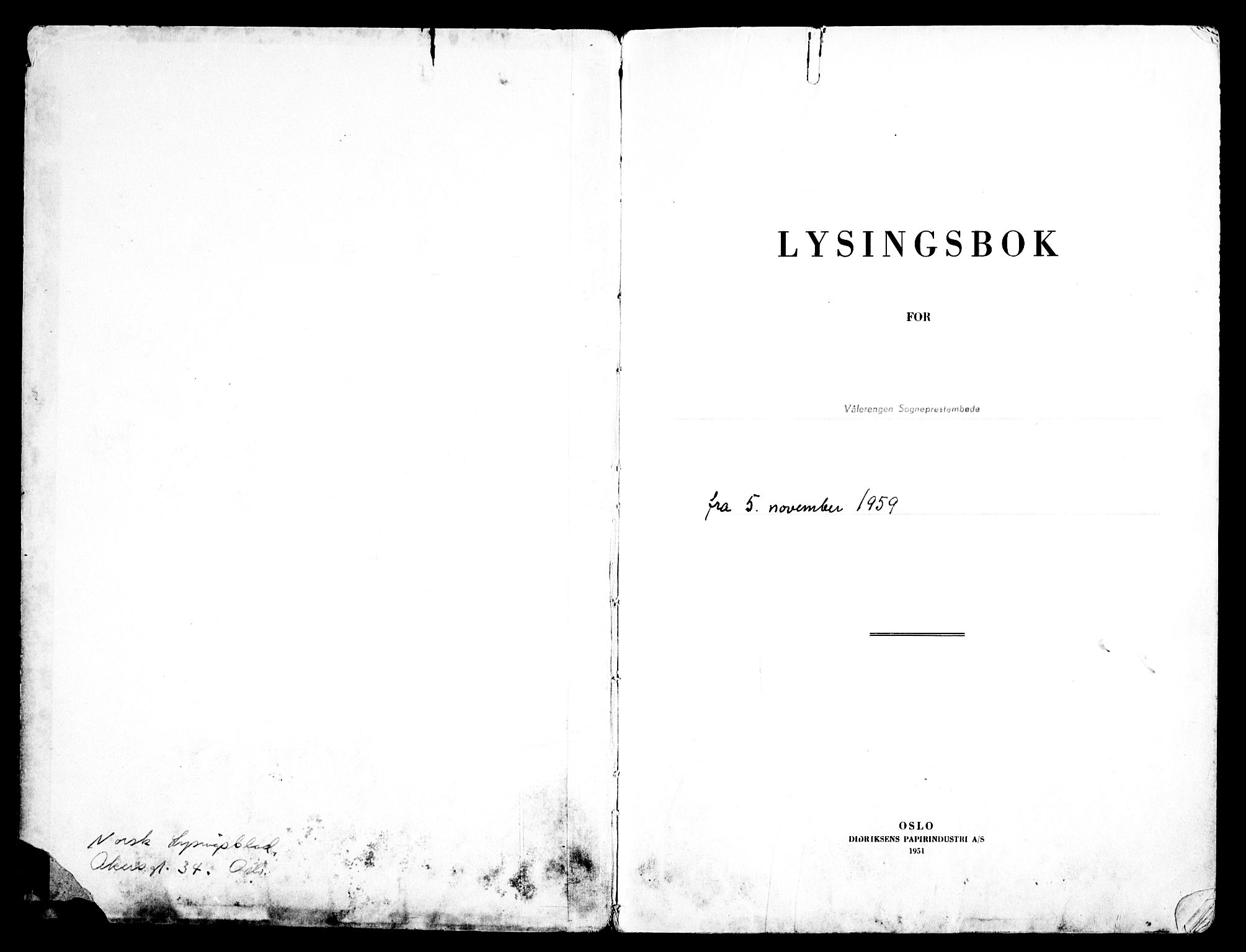 Vålerengen prestekontor Kirkebøker, AV/SAO-A-10878/H/Ha/L0006: Banns register no. 6, 1959-1969