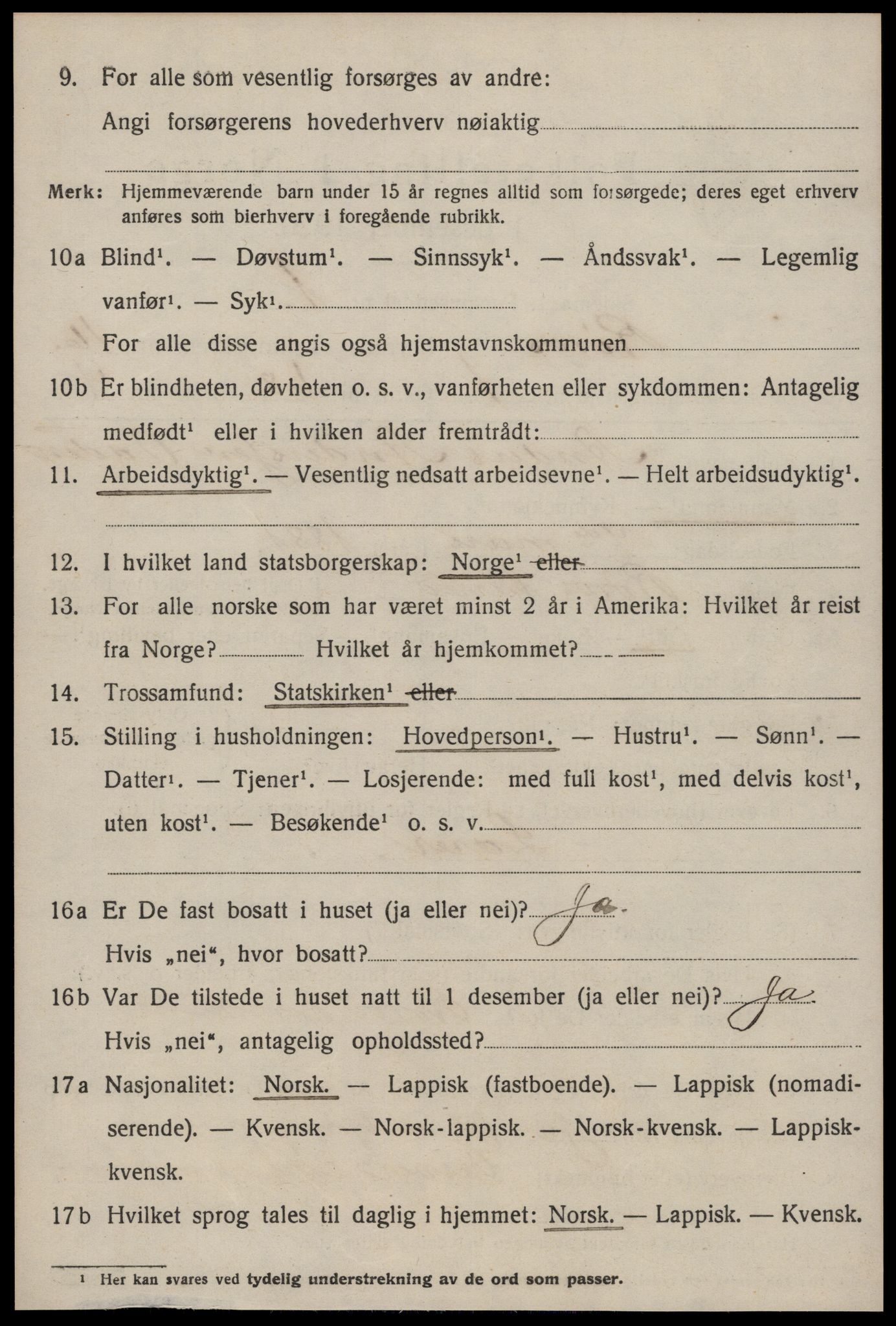 SAT, 1920 census for Røros, 1920, p. 10919