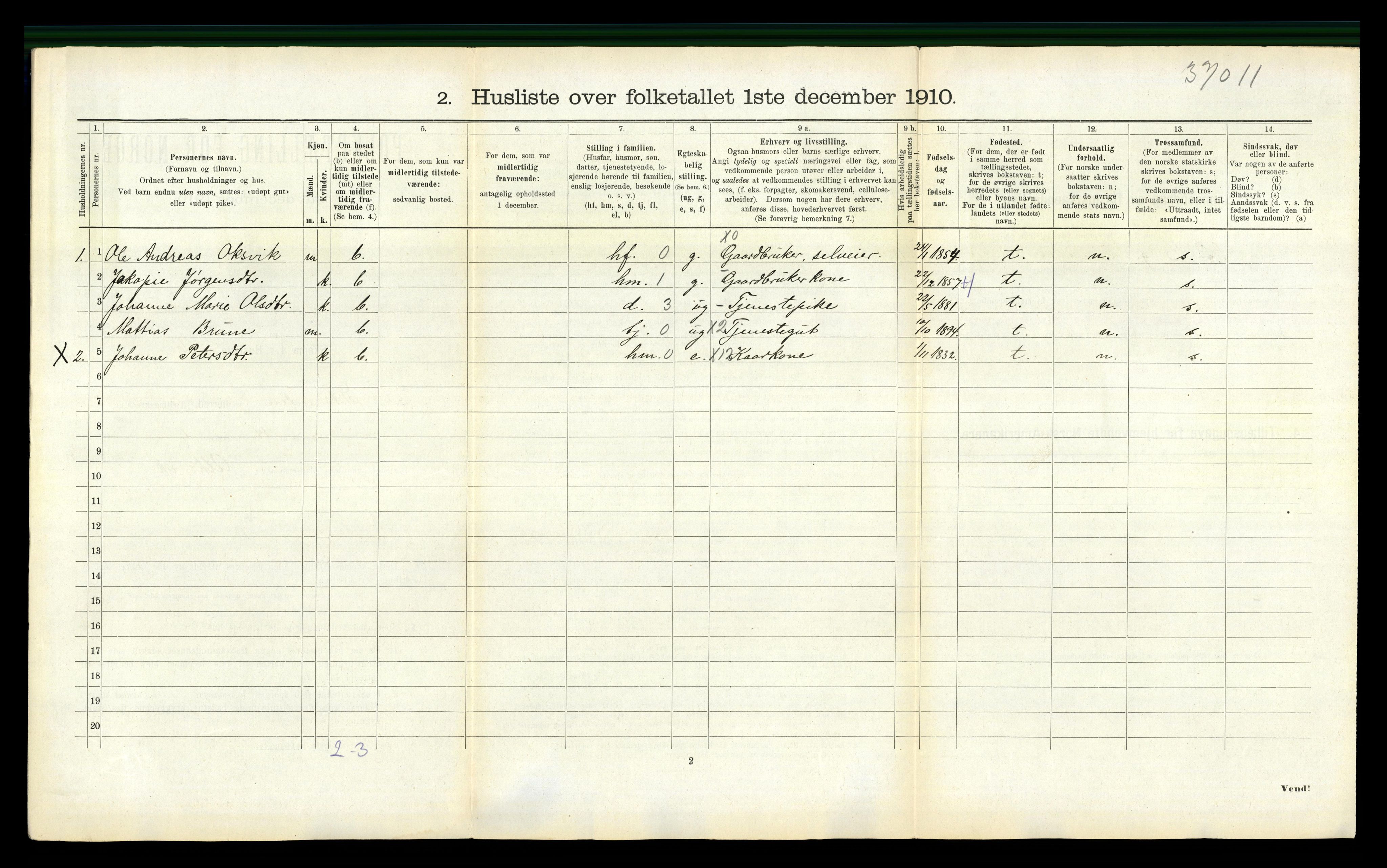 RA, 1910 census for Stranda, 1910, p. 99