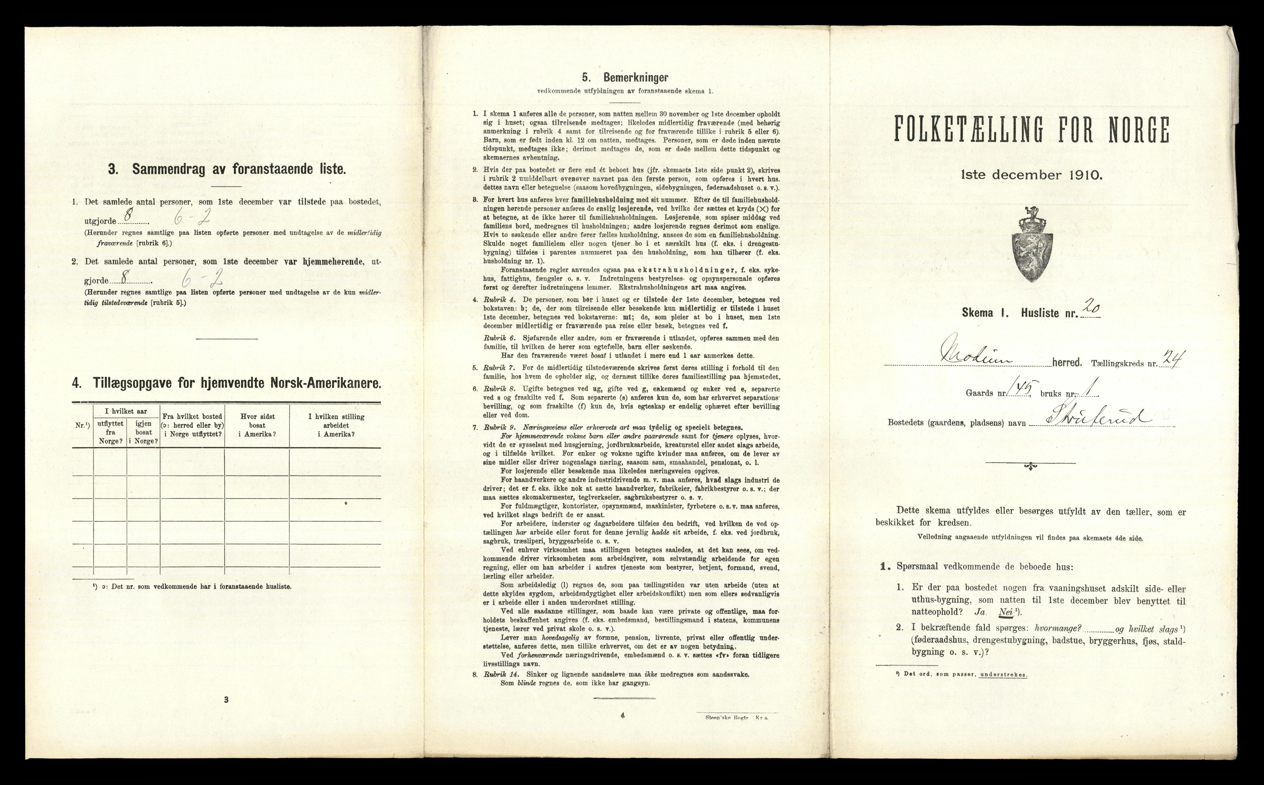 RA, 1910 census for Modum, 1910, p. 3620