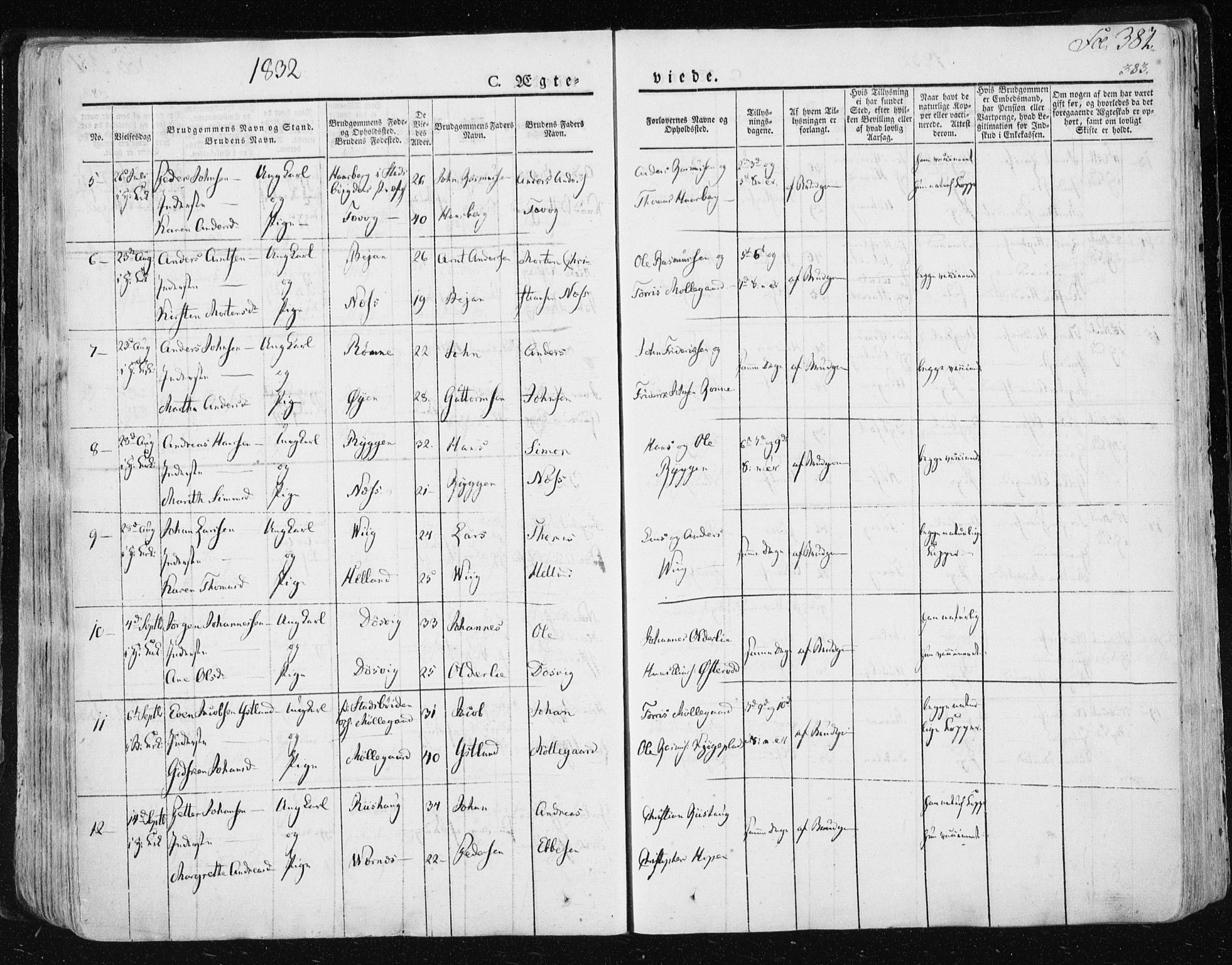Ministerialprotokoller, klokkerbøker og fødselsregistre - Sør-Trøndelag, SAT/A-1456/659/L0735: Parish register (official) no. 659A05, 1826-1841, p. 382