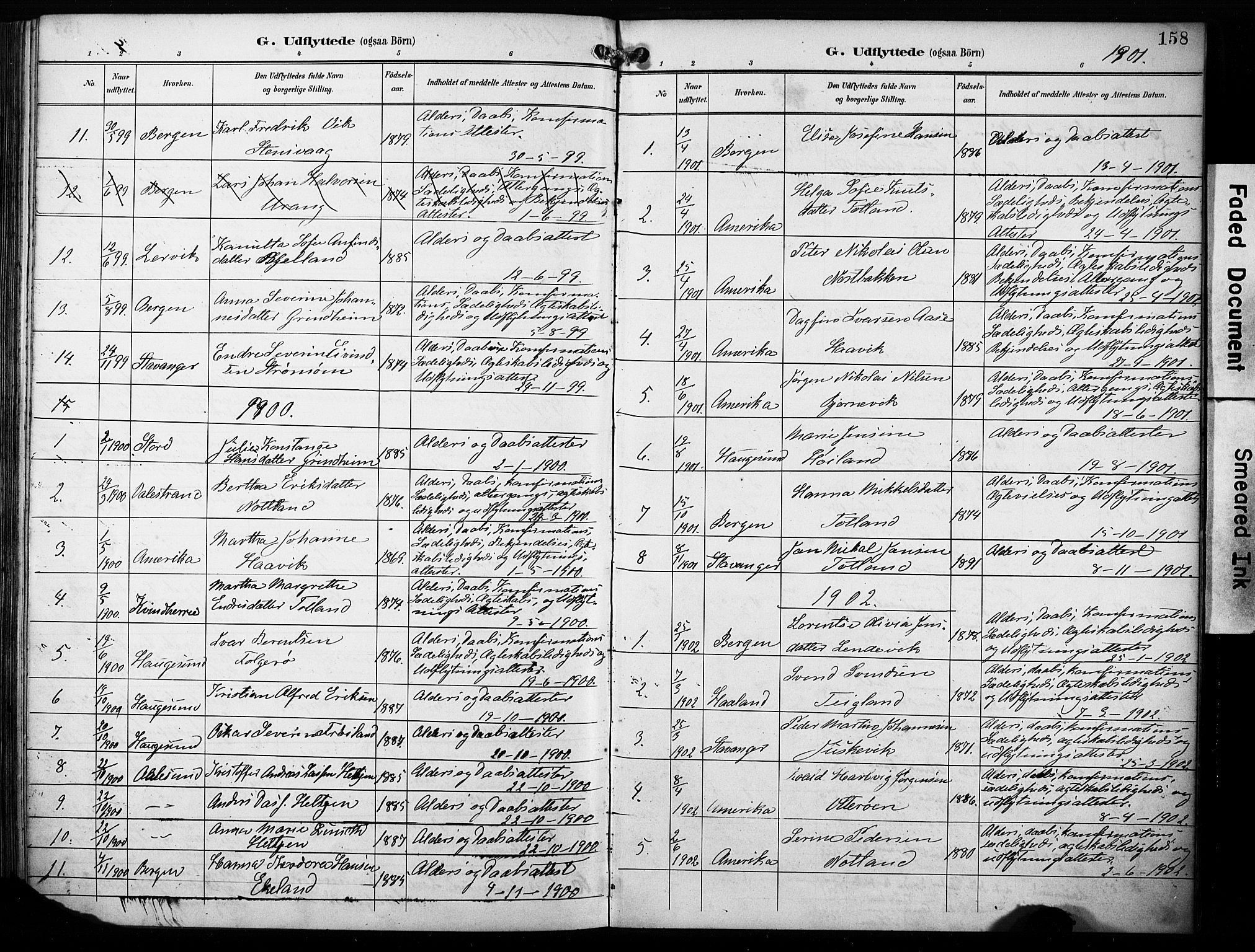 Finnås sokneprestembete, SAB/A-99925/H/Ha/Haa/Haab/L0002: Parish register (official) no. B 2, 1895-1906, p. 158