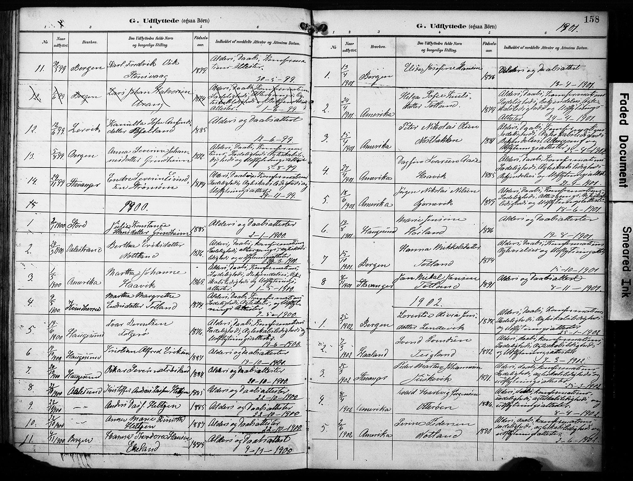 Finnås sokneprestembete, AV/SAB-A-99925/H/Ha/Haa/Haab/L0002: Parish register (official) no. B 2, 1895-1906, p. 158