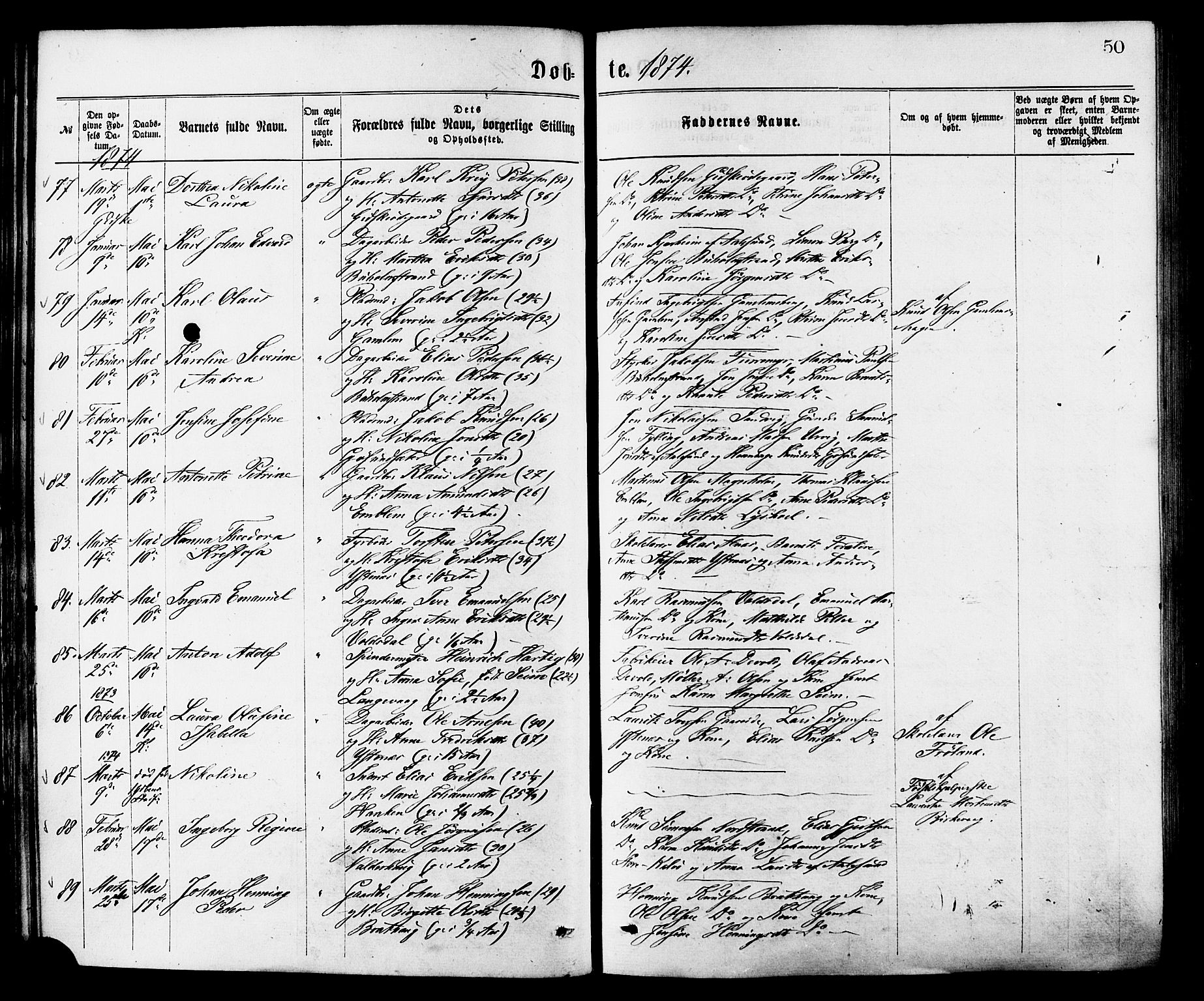 Ministerialprotokoller, klokkerbøker og fødselsregistre - Møre og Romsdal, AV/SAT-A-1454/528/L0400: Parish register (official) no. 528A11, 1871-1879, p. 50