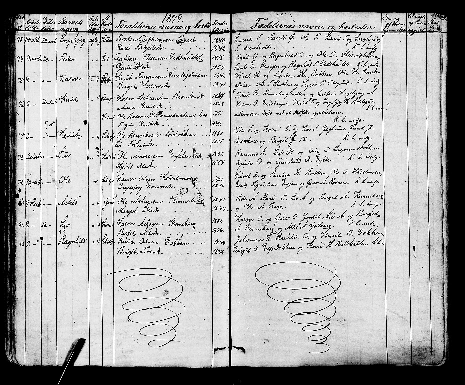 Gol kirkebøker, AV/SAKO-A-226/G/Ga/L0002: Parish register (copy) no. I 2, 1860-1887, p. 184-185