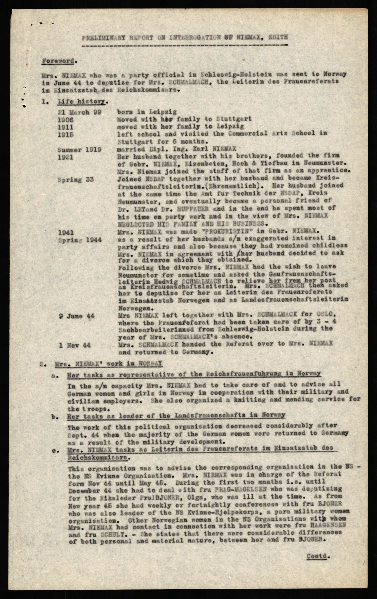 Forsvaret, Forsvarets overkommando II, AV/RA-RAFA-3915/D/Db/L0024: CI Questionaires. Tyske okkupasjonsstyrker i Norge. Tyskere., 1945-1946, p. 163