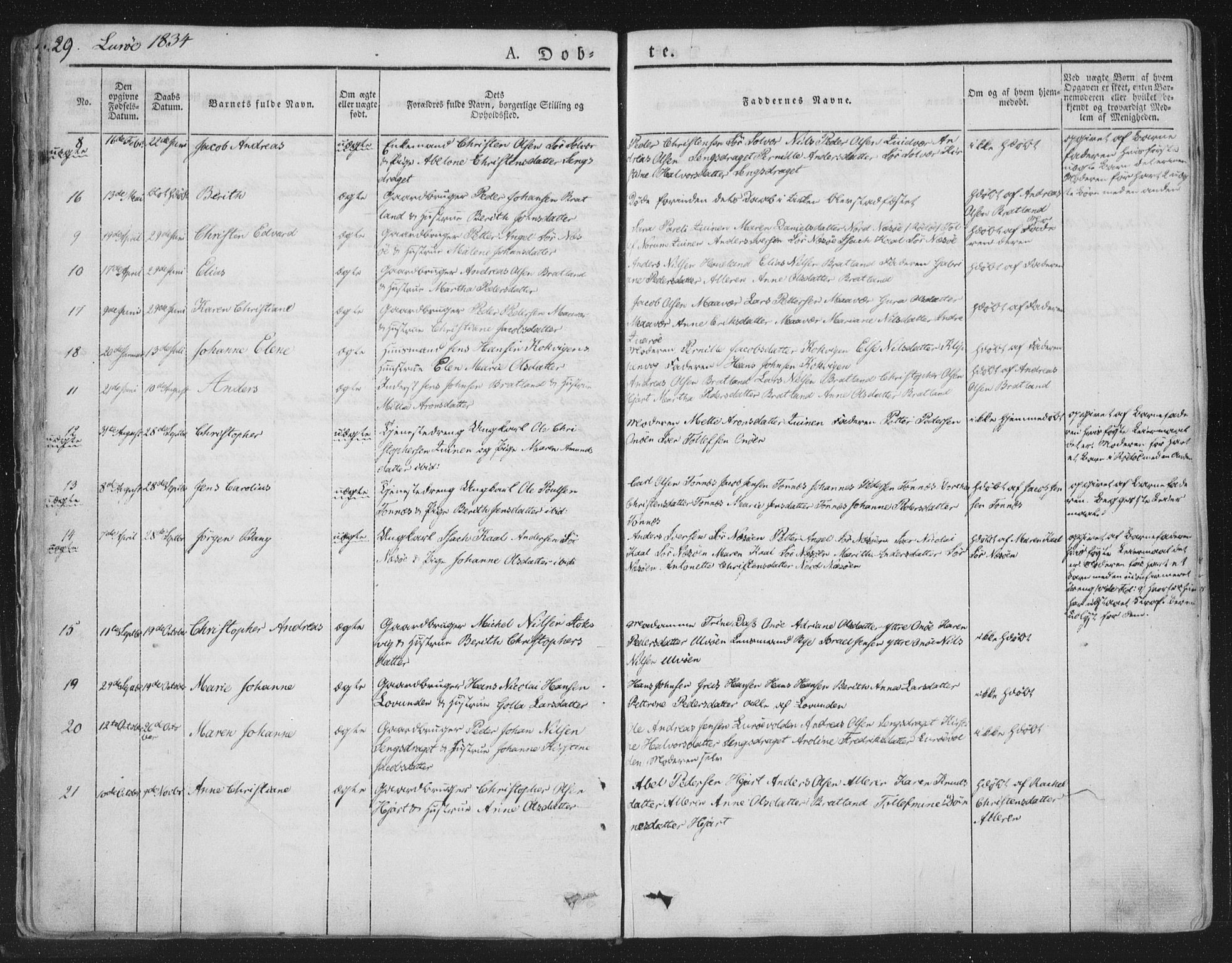 Ministerialprotokoller, klokkerbøker og fødselsregistre - Nordland, AV/SAT-A-1459/839/L0565: Parish register (official) no. 839A02, 1825-1862, p. 29