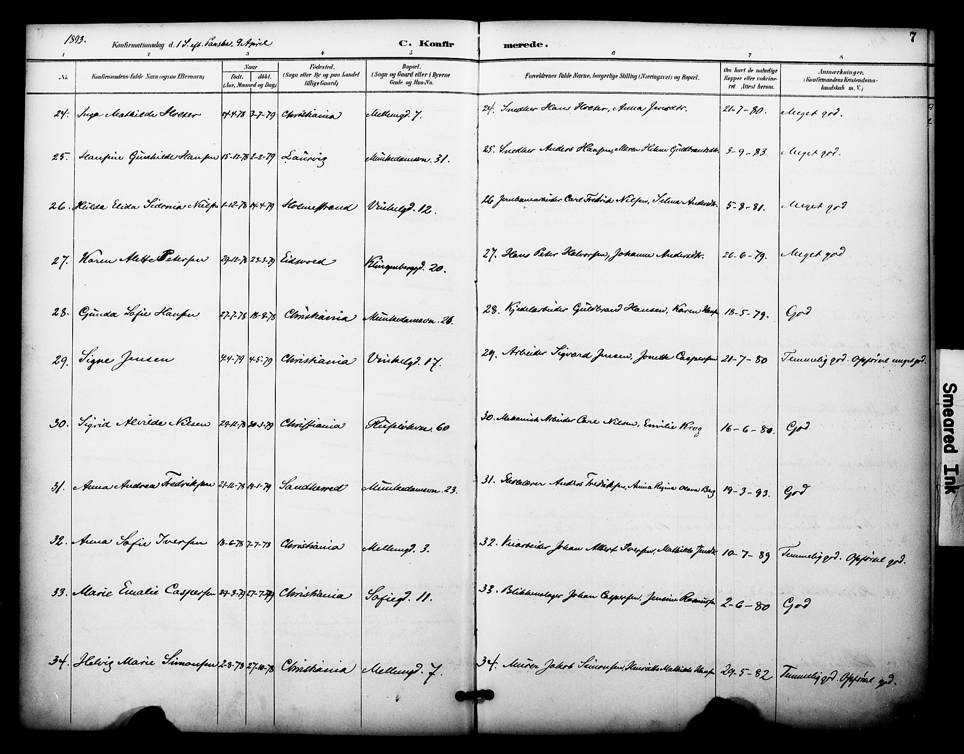 Johannes prestekontor Kirkebøker, AV/SAO-A-10852/F/Fa/L0005: Parish register (official) no. 5, 1893-1907, p. 7