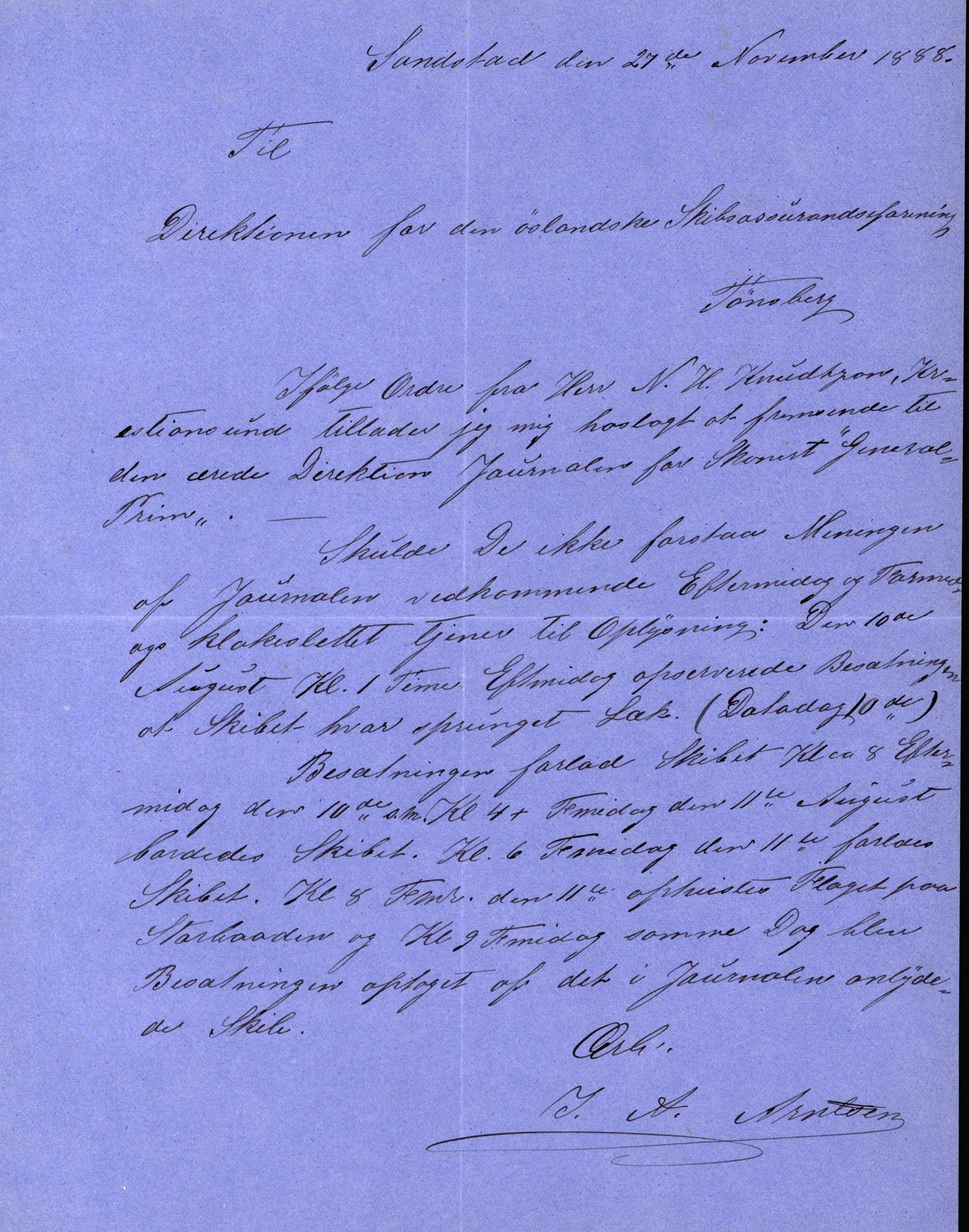 Pa 63 - Østlandske skibsassuranceforening, VEMU/A-1079/G/Ga/L0022/0003: Havaridokumenter / Ægir, Heldine, Henrik Wergeland, Høvding, General Prim, 1888, p. 69