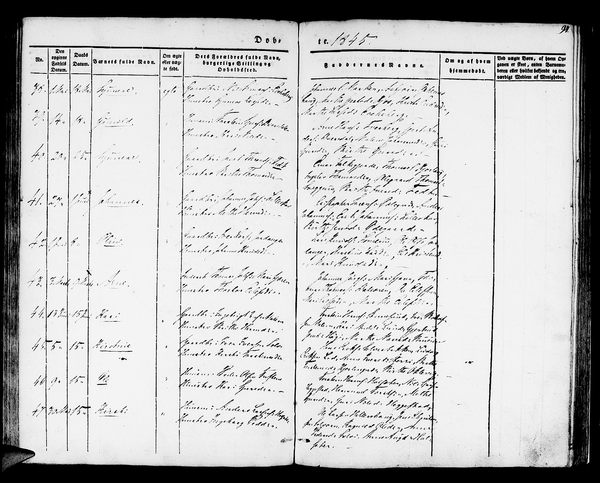 Hafslo sokneprestembete, AV/SAB-A-80301/H/Haa/Haaa/L0005: Parish register (official) no. A 5, 1834-1852, p. 94