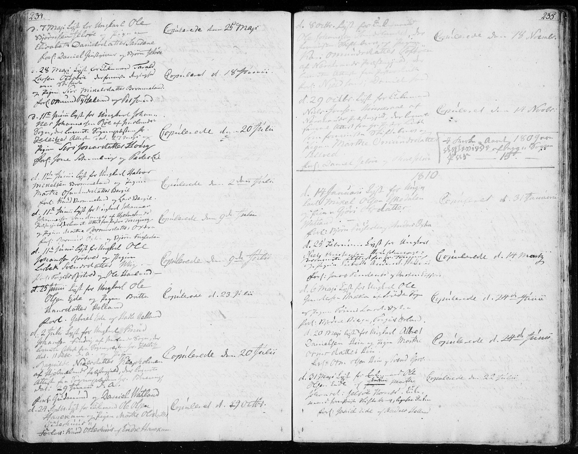 Jelsa sokneprestkontor, SAST/A-101842/01/IV: Parish register (official) no. A 4, 1796-1816, p. 234-235