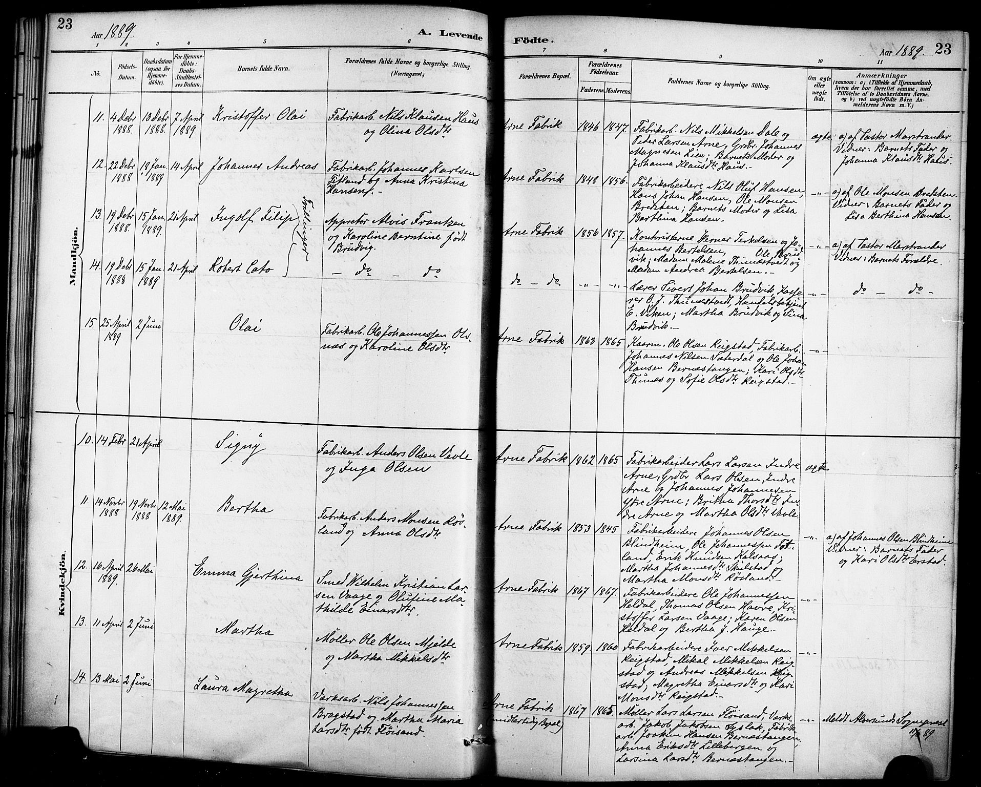 Haus sokneprestembete, SAB/A-75601/H/Haa/Haad/L0001: Parish register (official) no. D 1, 1887-1898, p. 23