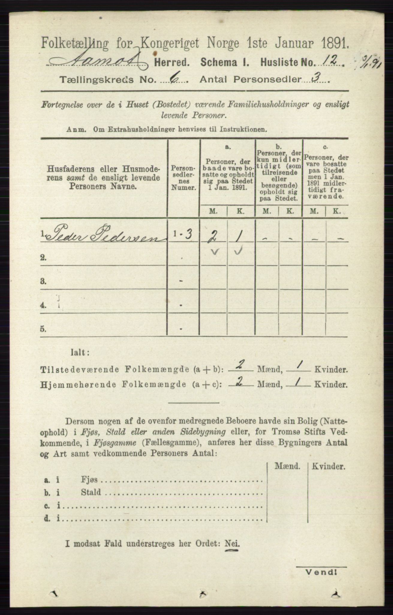 RA, 1891 census for 0429 Åmot, 1891, p. 2749