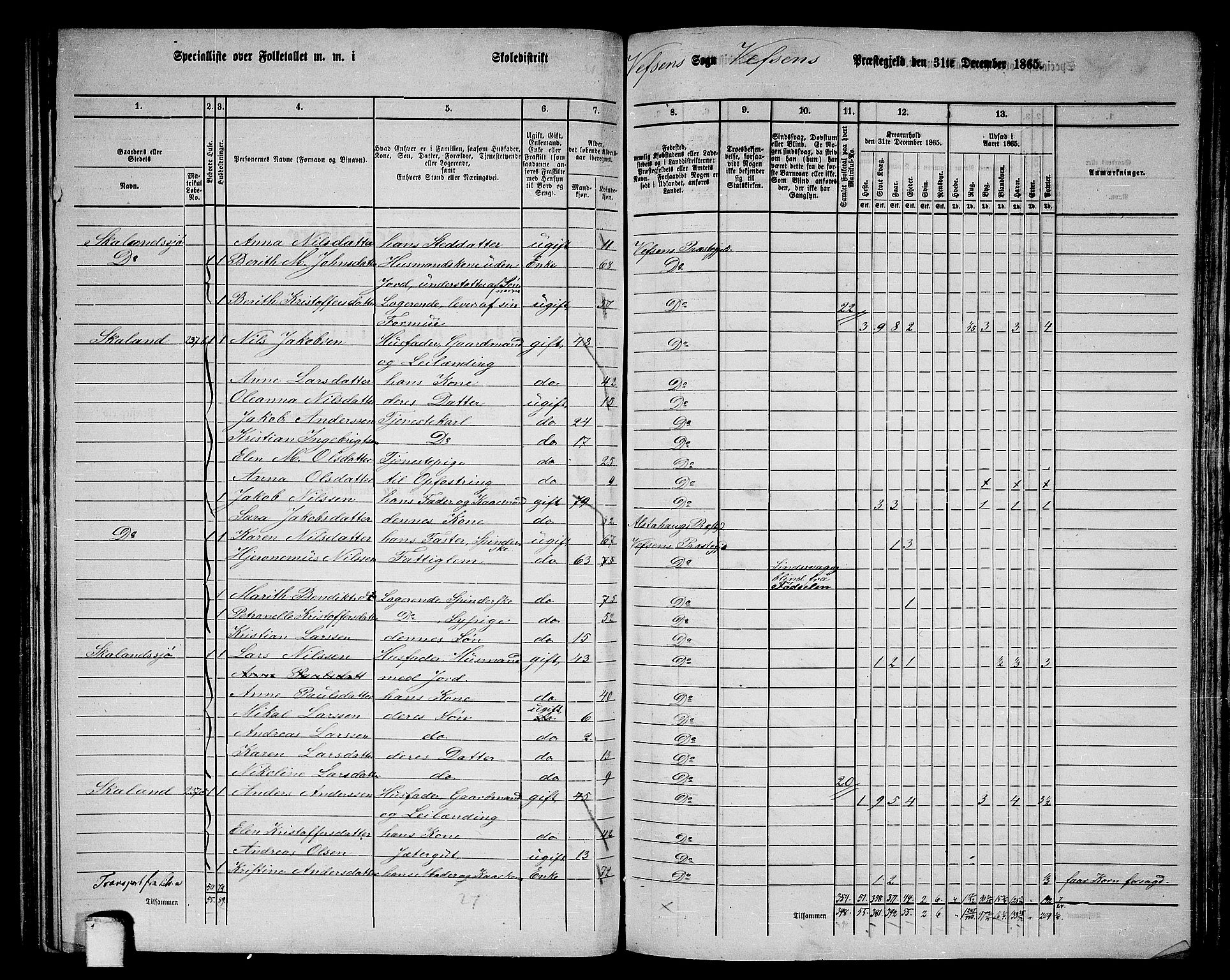 RA, 1865 census for Vefsn, 1865, p. 147