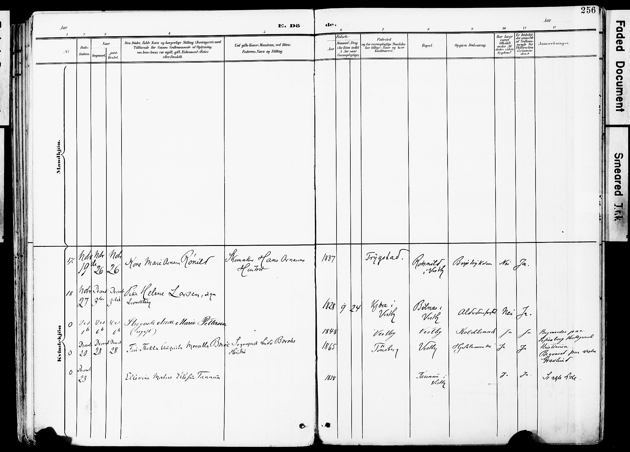 Vestby prestekontor Kirkebøker, AV/SAO-A-10893/F/Fa/L0010: Parish register (official) no. I 10, 1900-1926, p. 256