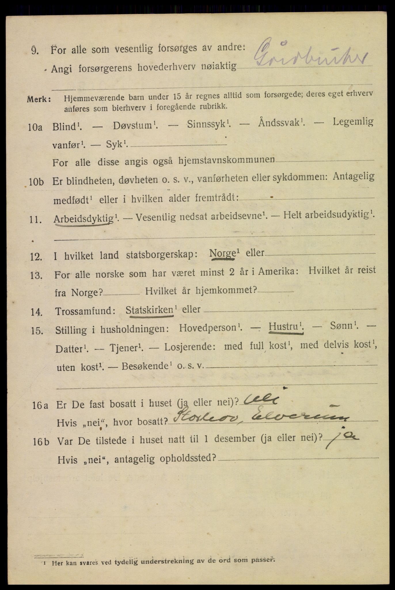 SAH, 1920 census for Hamar, 1920, p. 6768