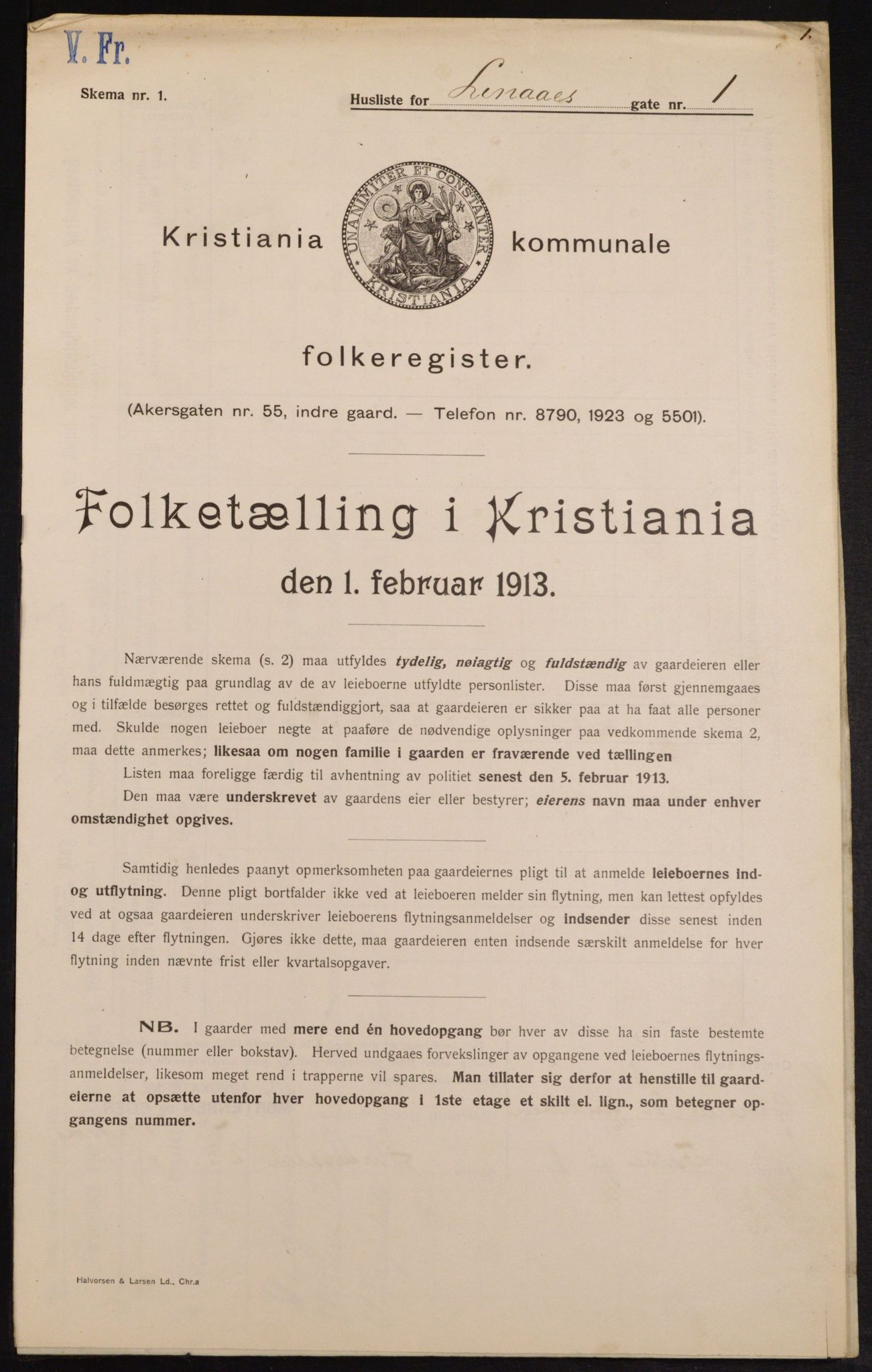 OBA, Municipal Census 1913 for Kristiania, 1913, p. 57551