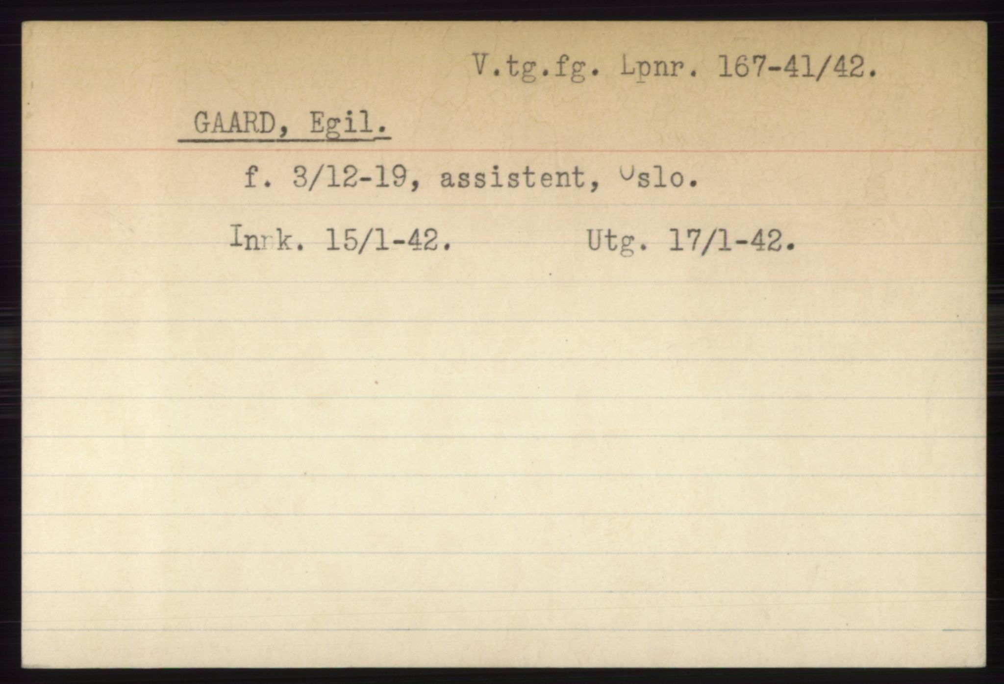 Statspolitiet - Hovedkontoret / Osloavdelingen, AV/RA-S-1329/C/Ck/Cke/L0003: Fangeregister; etternavn G - K, 1941-1945, p. 182