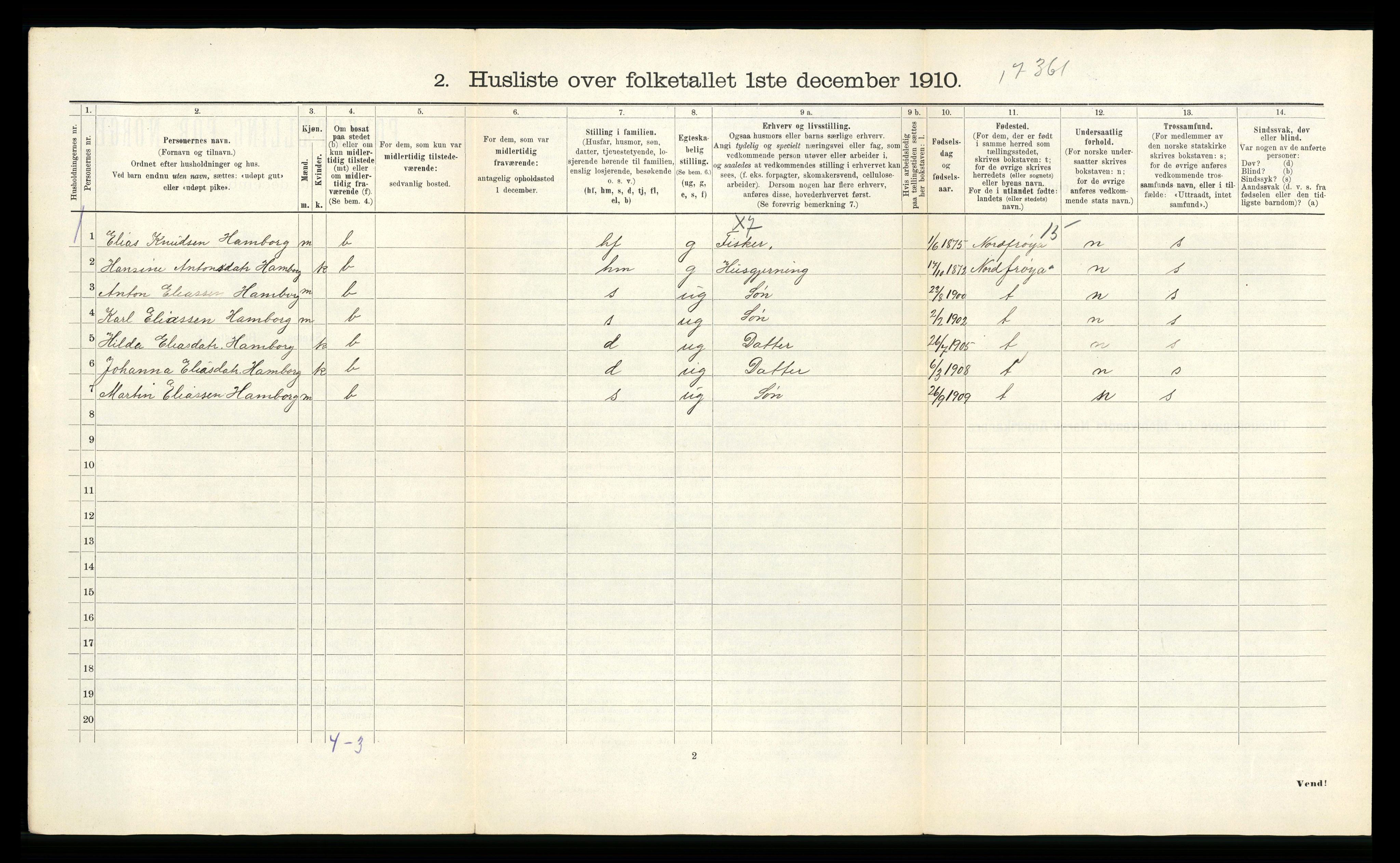 RA, 1910 census for Sør-Frøya, 1910, p. 41