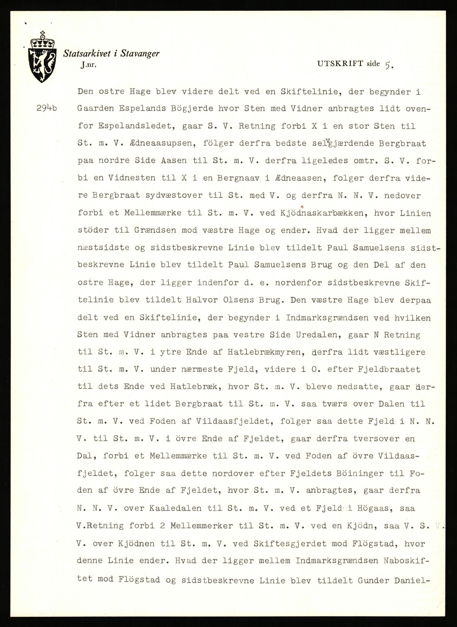 Statsarkivet i Stavanger, AV/SAST-A-101971/03/Y/Yj/L0042: Avskrifter sortert etter gårdsnavn: Høle - Håland vestre, 1750-1930, p. 246