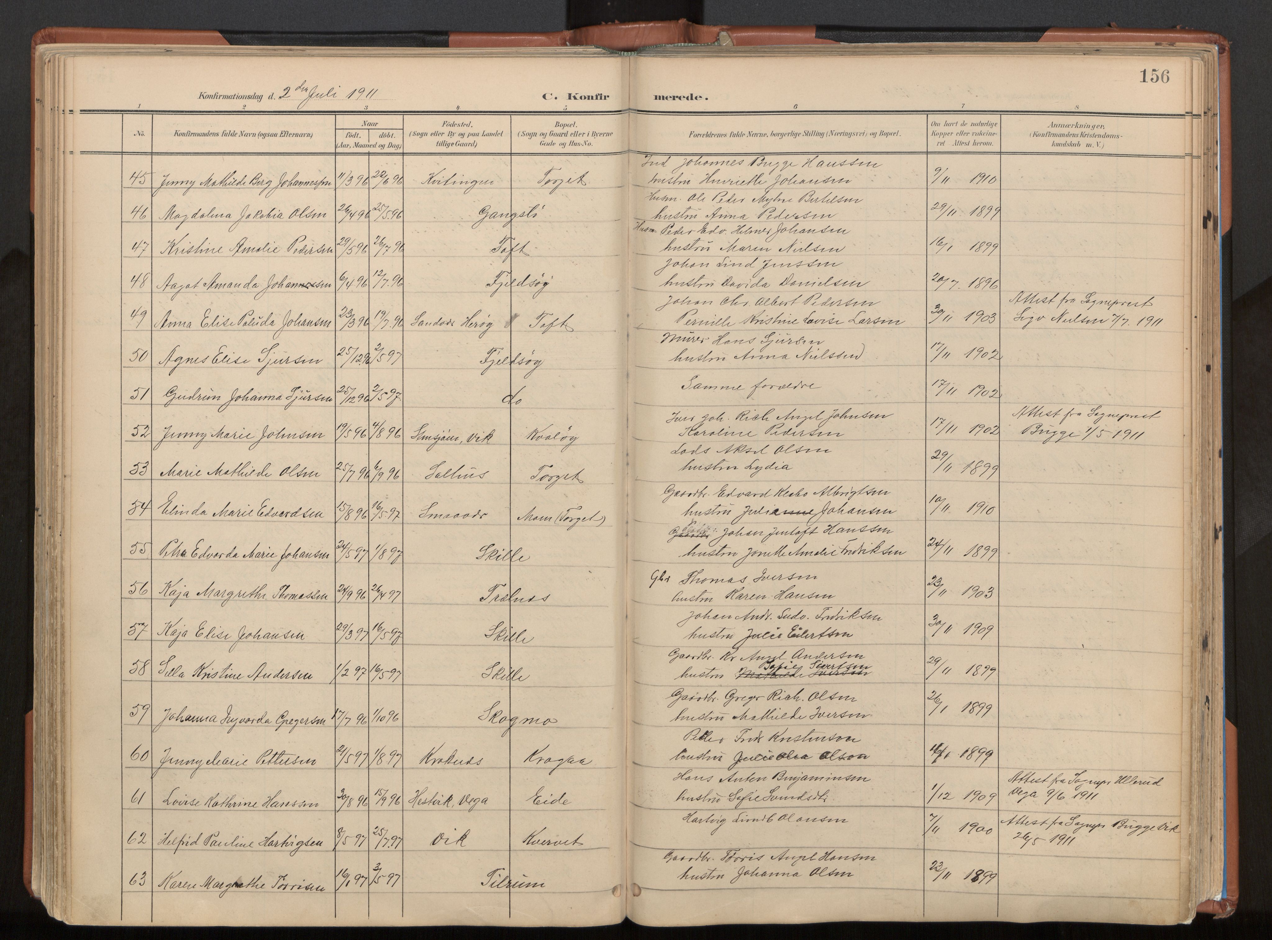 Ministerialprotokoller, klokkerbøker og fødselsregistre - Nordland, AV/SAT-A-1459/813/L0201: Parish register (official) no. 813A11, 1901-1918, p. 156