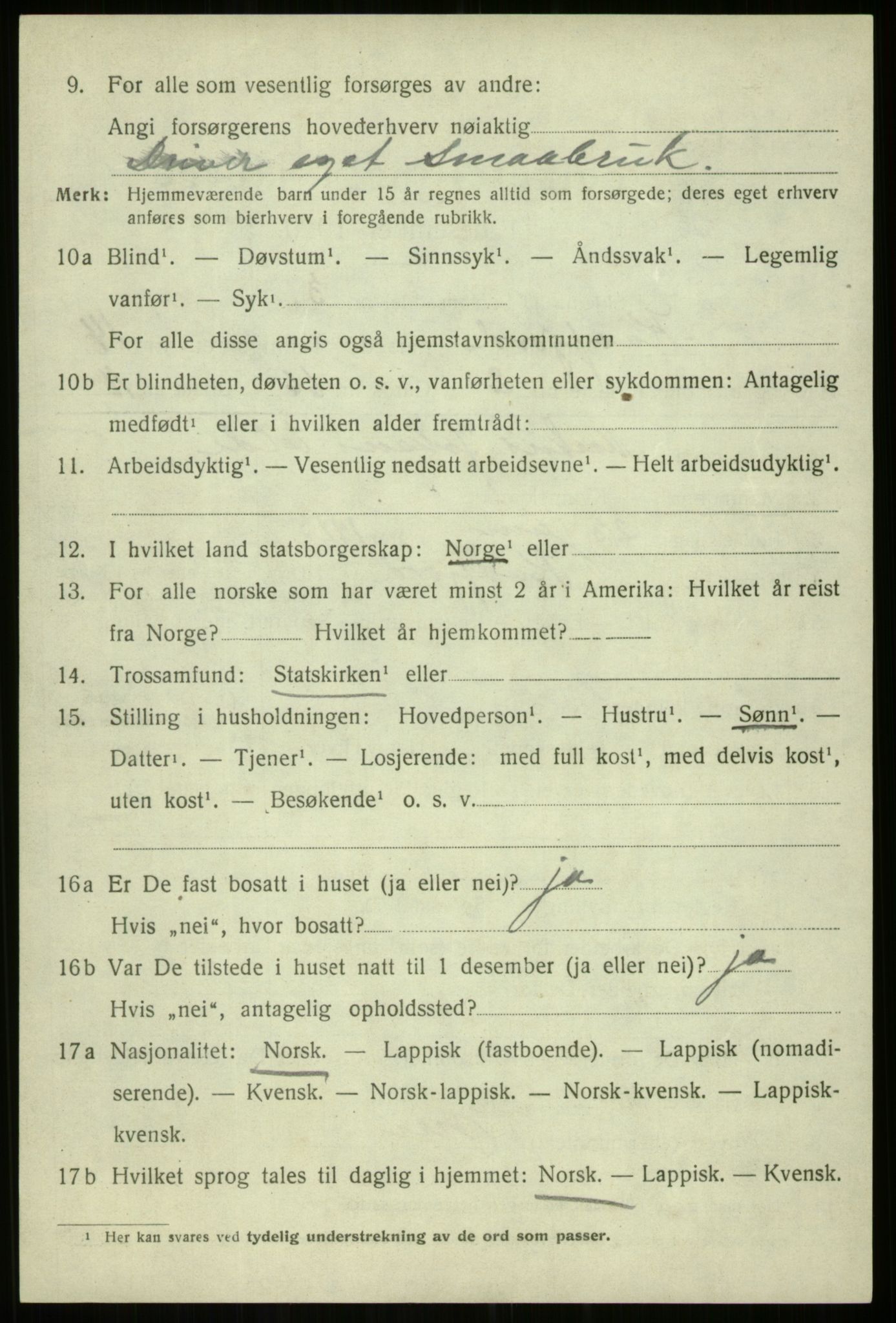 SATØ, 1920 census for Kvæfjord, 1920, p. 6680