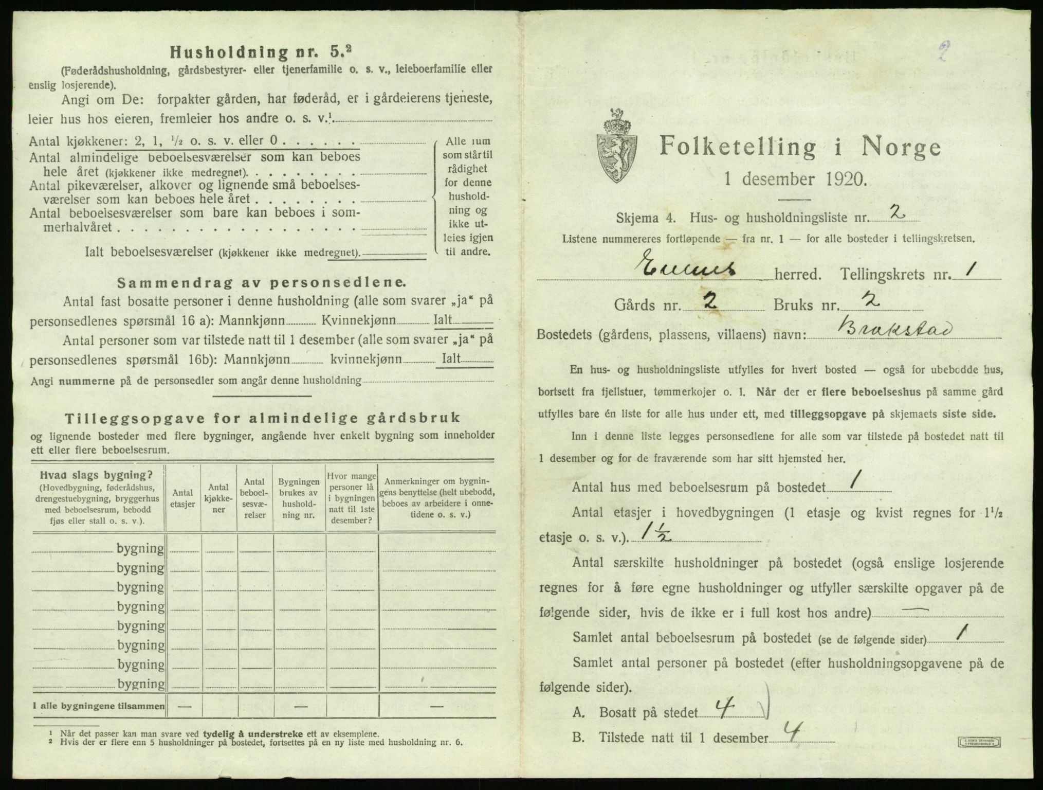 SAT, 1920 census for Evenes, 1920, p. 64