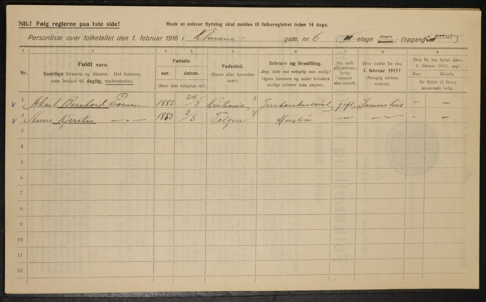 OBA, Municipal Census 1916 for Kristiania, 1916, p. 12929