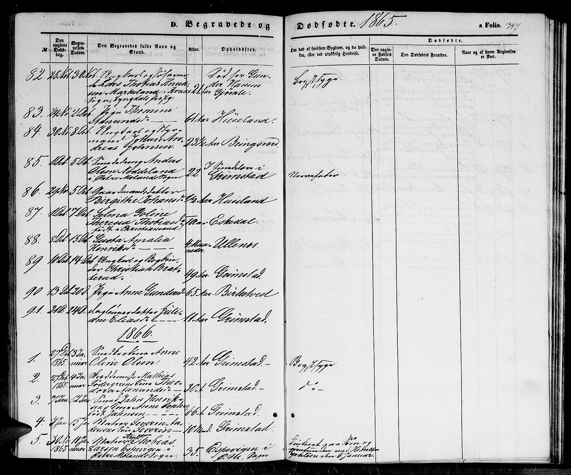 Fjære sokneprestkontor, SAK/1111-0011/F/Fb/L0008: Parish register (copy) no. B 8, 1854-1867, p. 347