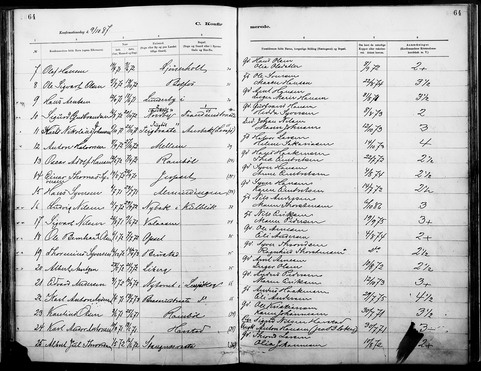 Eidskog prestekontor, SAH/PREST-026/H/Ha/Haa/L0004: Parish register (official) no. 4, 1884-1897, p. 64