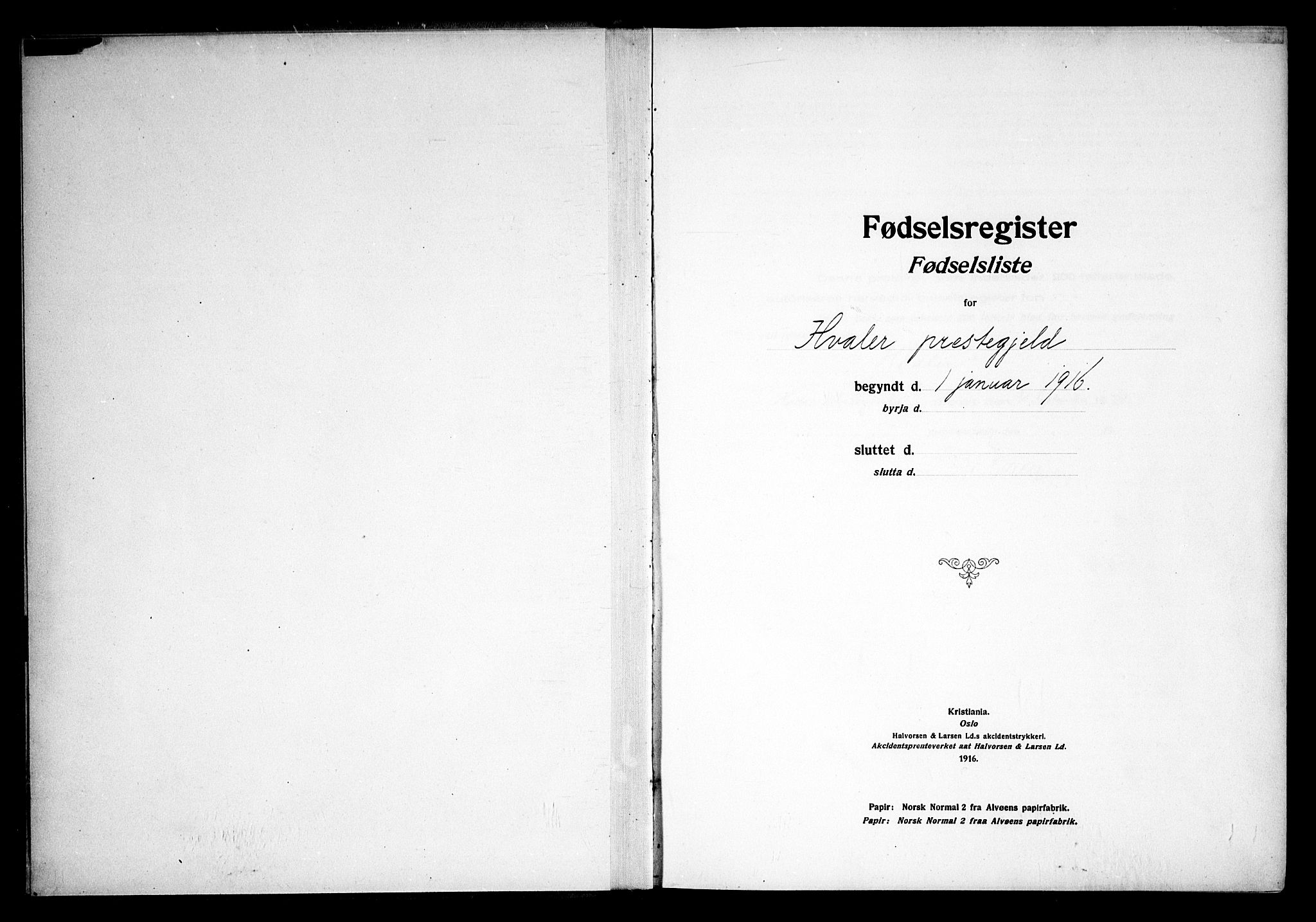 Hvaler prestekontor Kirkebøker, SAO/A-2001/J/Ja/L0001: Birth register no. I 1, 1916-1938