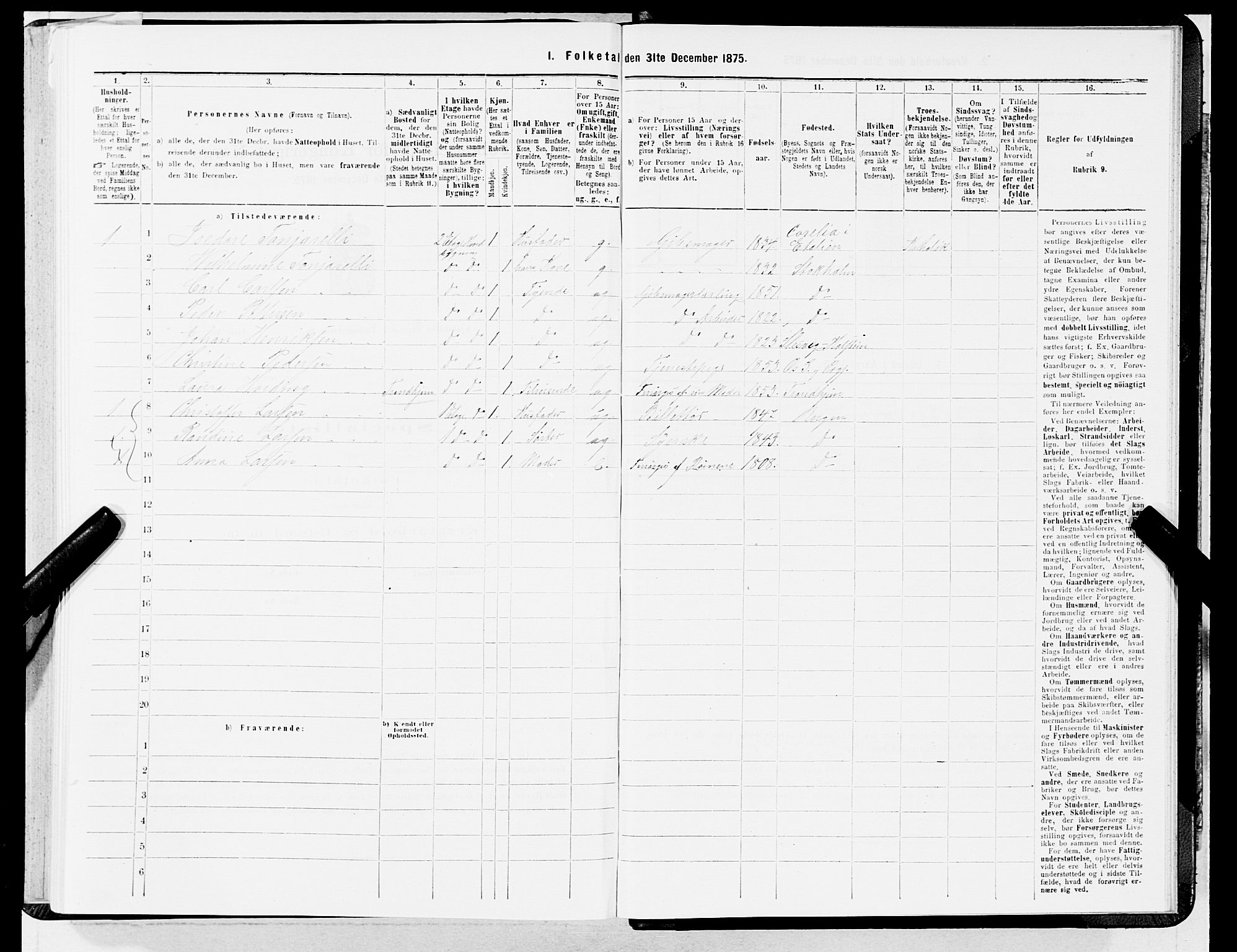 SAB, 1875 census for 1301 Bergen, 1875, p. 2556