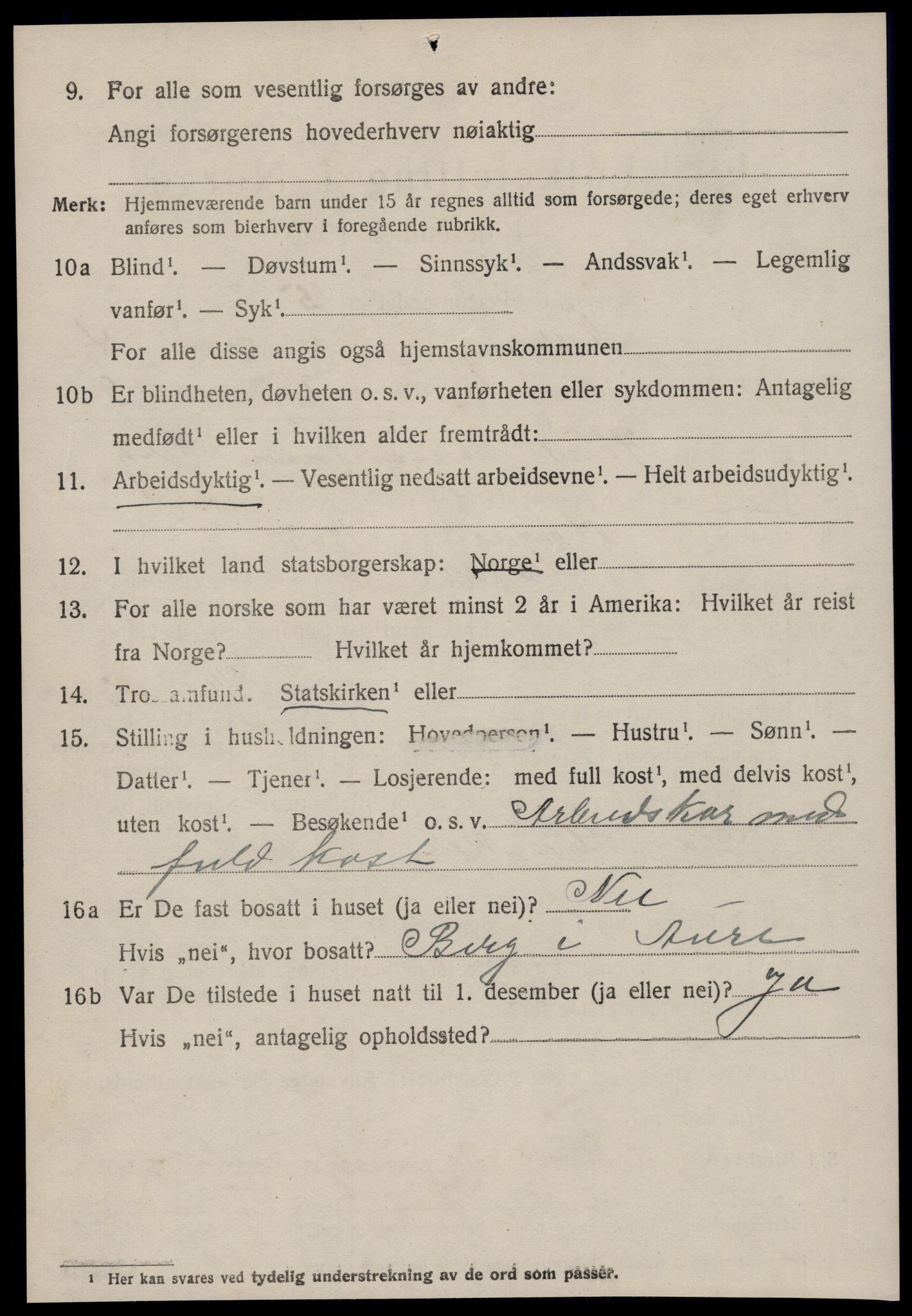 SAT, 1920 census for Aure, 1920, p. 1879