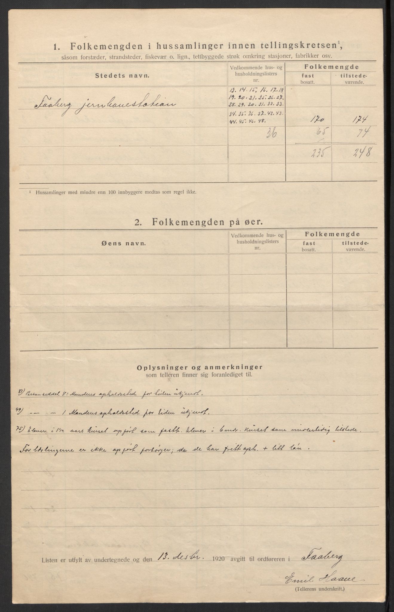 SAH, 1920 census for Fåberg, 1920, p. 53