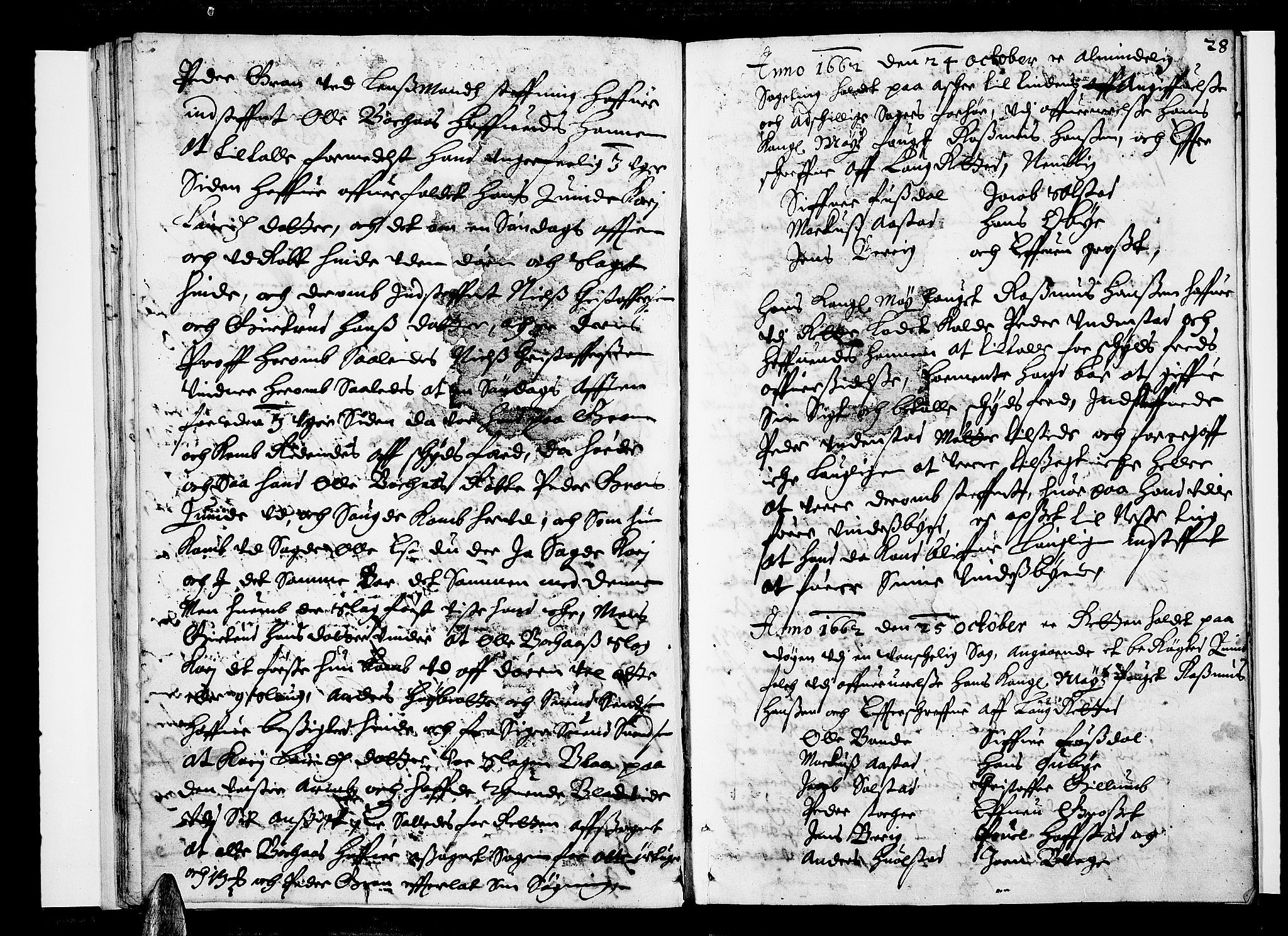 Aker sorenskriveri, AV/SAO-A-10895/F/Fb/L0001/0002: Tingbøker, nr. 1-5b / Tingbok nr. 2, 1661-1662, p. 27b-28a