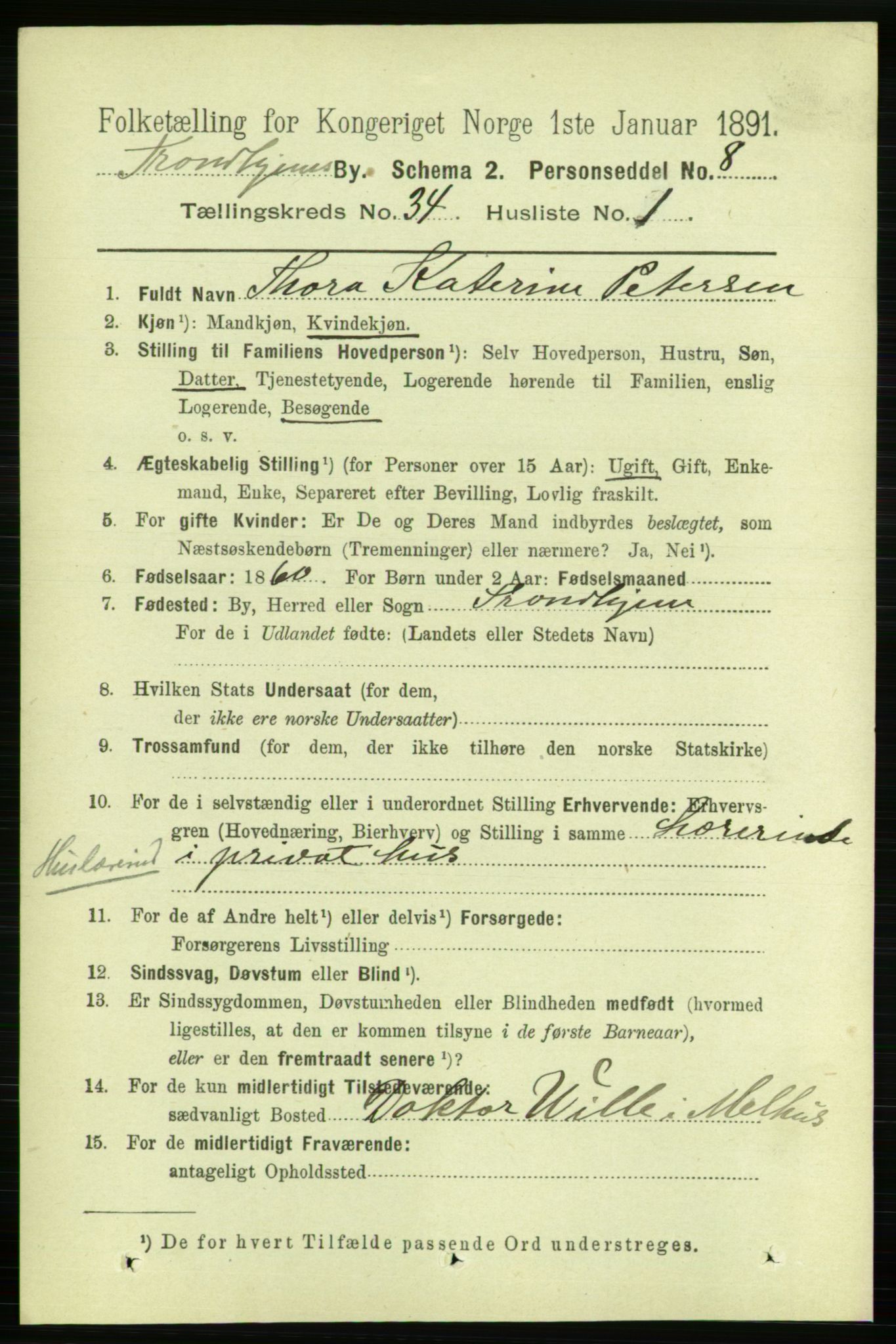 RA, 1891 census for 1601 Trondheim, 1891, p. 25697