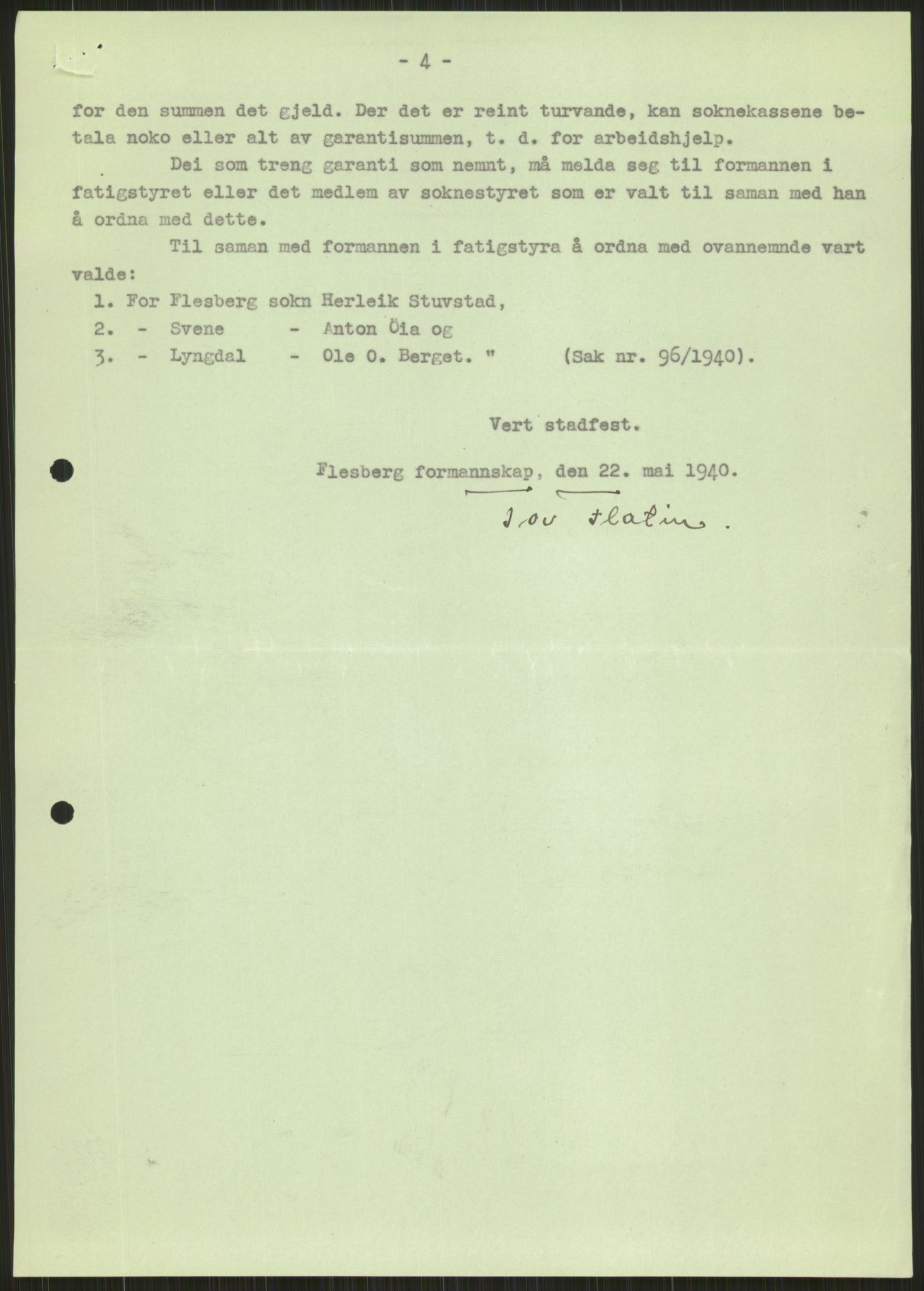 Forsvaret, Forsvarets krigshistoriske avdeling, AV/RA-RAFA-2017/Y/Ya/L0014: II-C-11-31 - Fylkesmenn.  Rapporter om krigsbegivenhetene 1940., 1940, p. 330