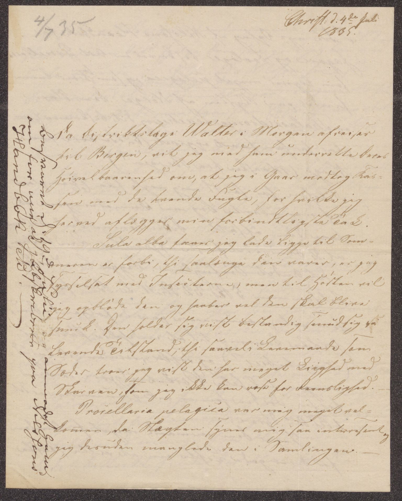 Bergens Museum, UMB/A007/D/Da/L0007/0003: Brevsamling 1834 - 1835 / Brevsamling 1835, 1835