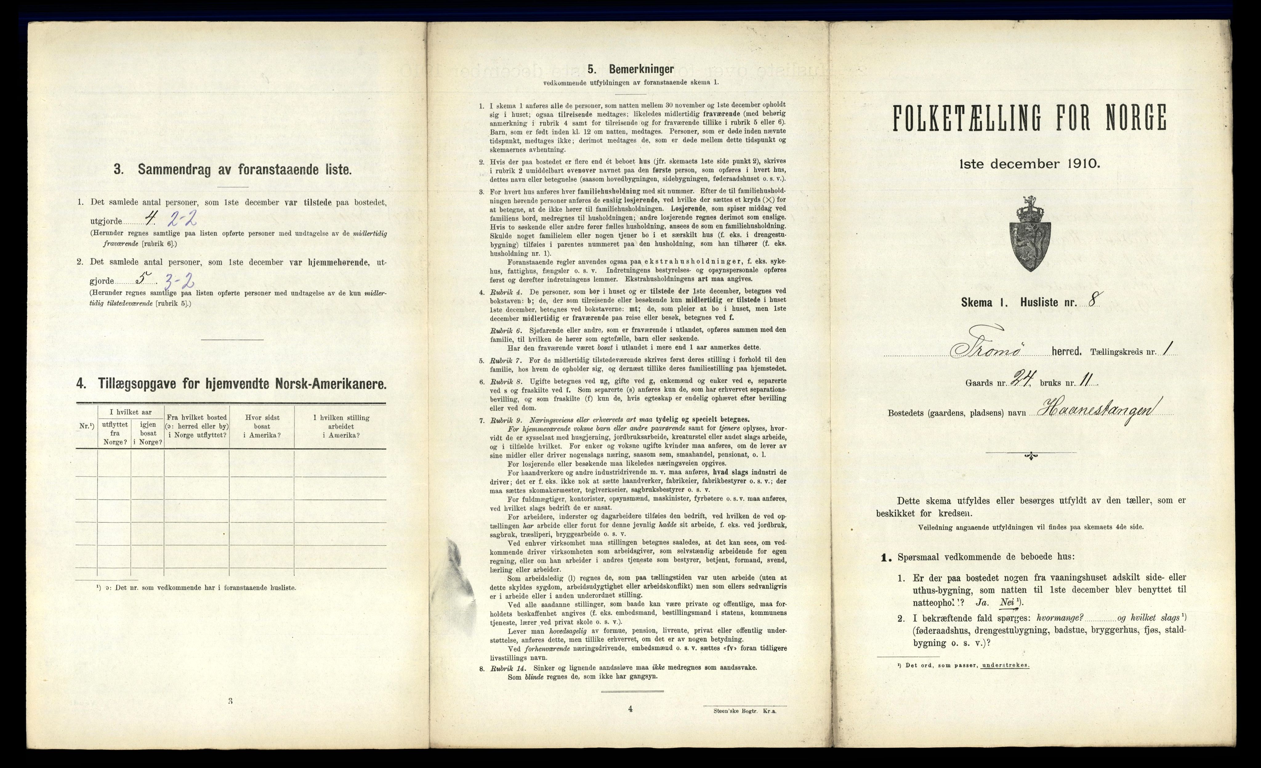 RA, 1910 census for Tromøy, 1910, p. 46