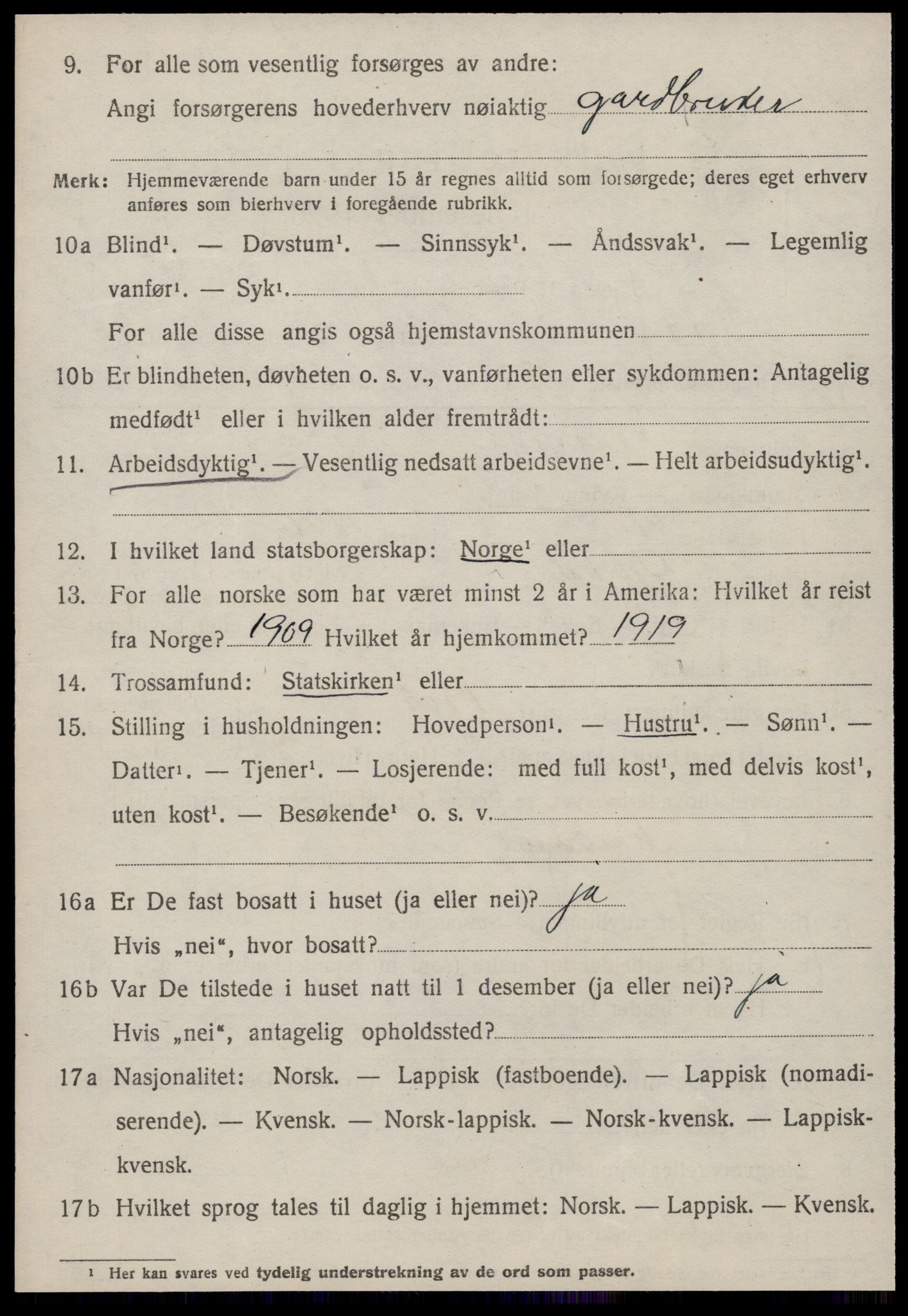 SAT, 1920 census for Oppdal, 1920, p. 9208