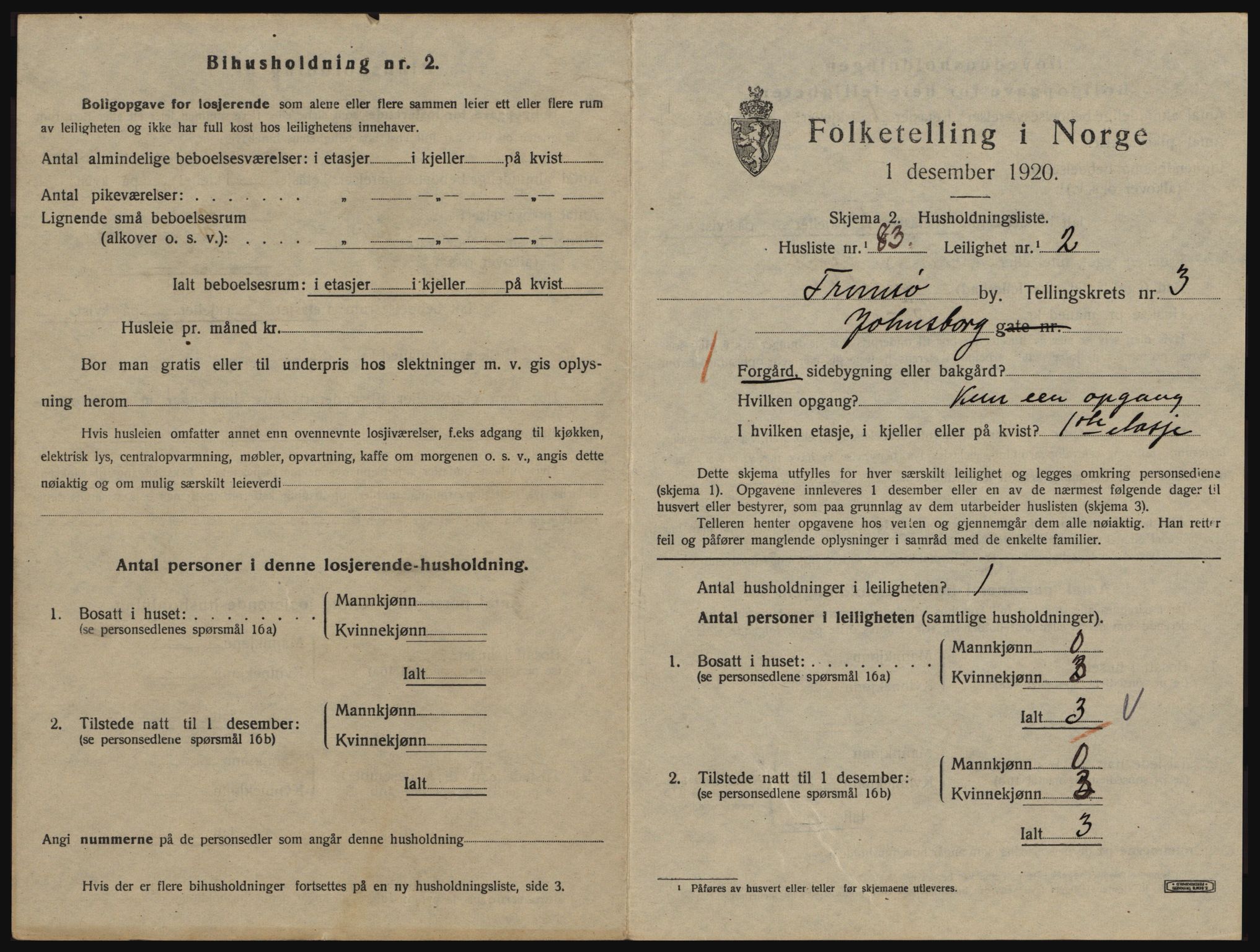 SATØ, 1920 census for Tromsø, 1920, p. 3361