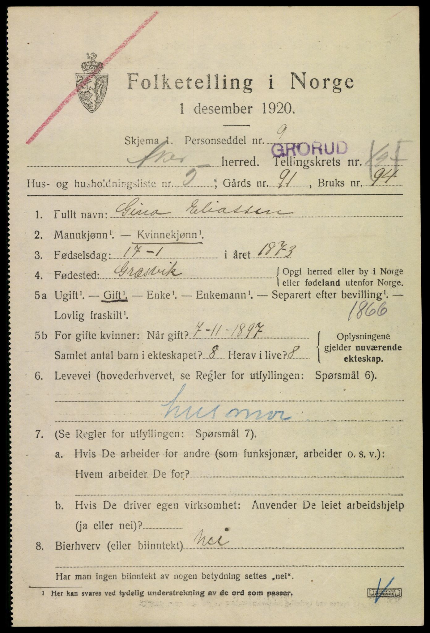 SAO, 1920 census for Aker, 1920, p. 115494