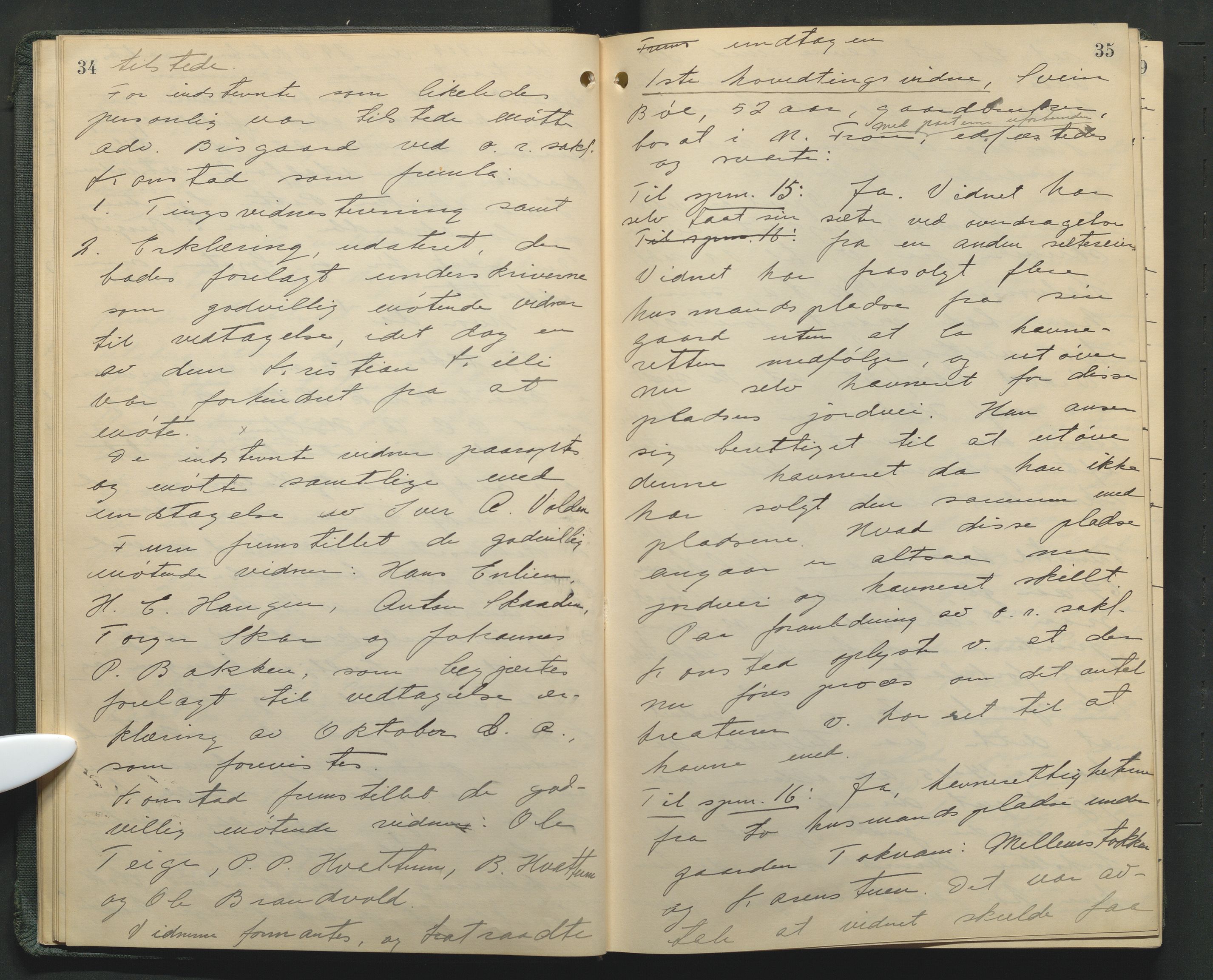 Nord-Gudbrandsdal tingrett, AV/SAH-TING-002/G/Gc/Gcb/L0013: Ekstrarettsprotokoll for åstedssaker, 1919-1927, p. 34-35