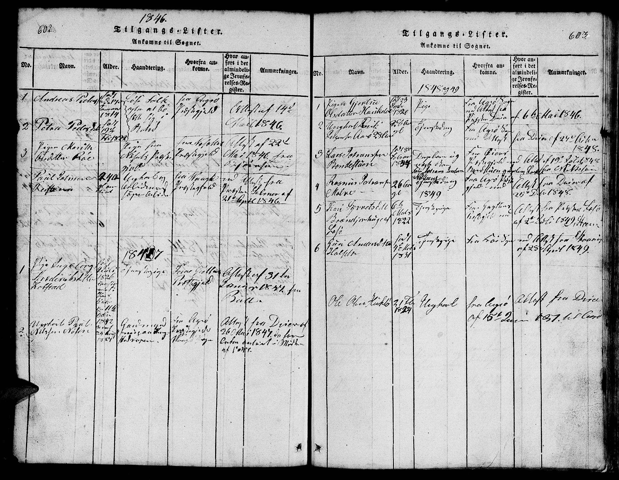 Ministerialprotokoller, klokkerbøker og fødselsregistre - Møre og Romsdal, SAT/A-1454/555/L0665: Parish register (copy) no. 555C01, 1818-1868, p. 602-603