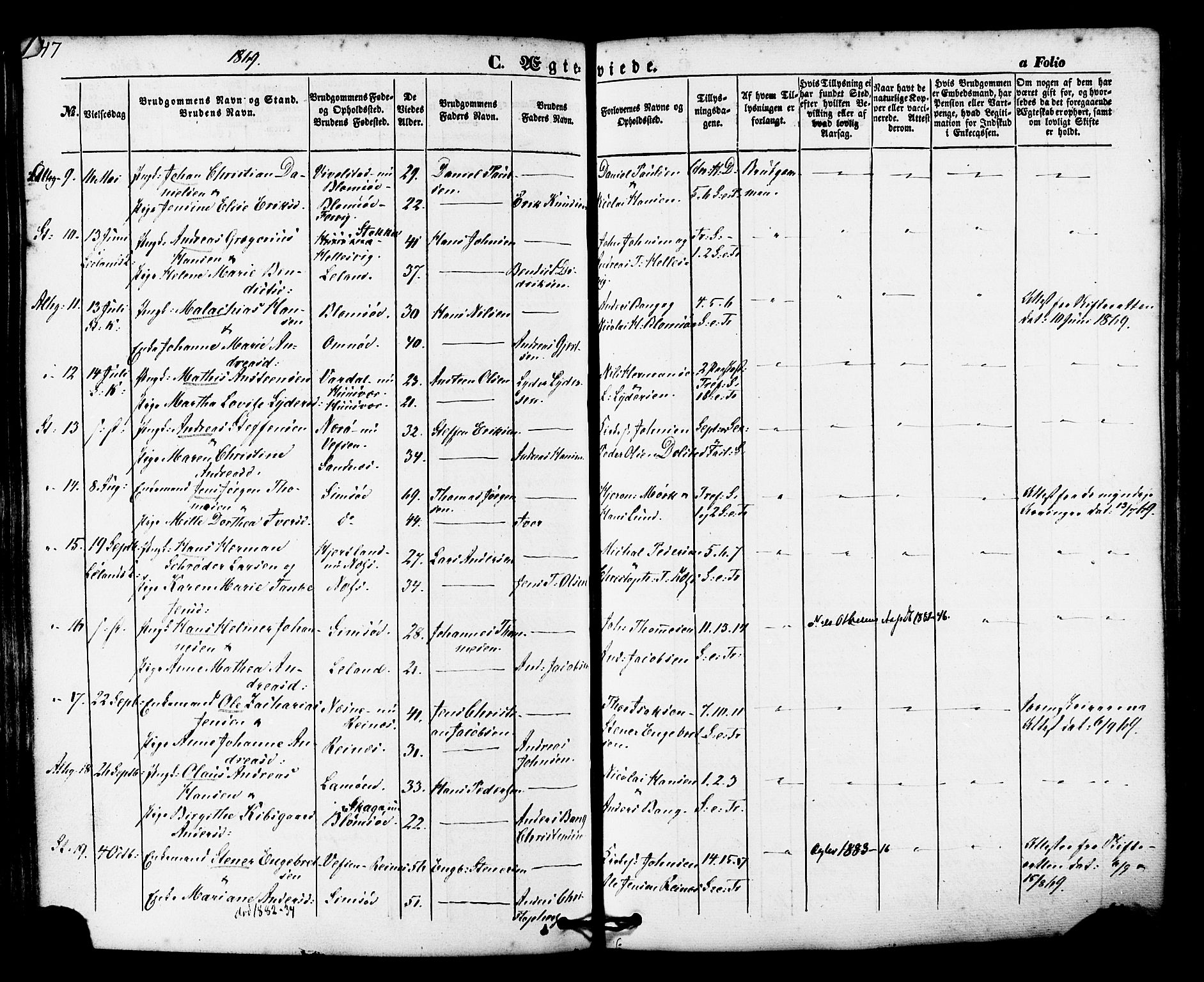 Ministerialprotokoller, klokkerbøker og fødselsregistre - Nordland, AV/SAT-A-1459/830/L0448: Parish register (official) no. 830A12, 1855-1878, p. 147