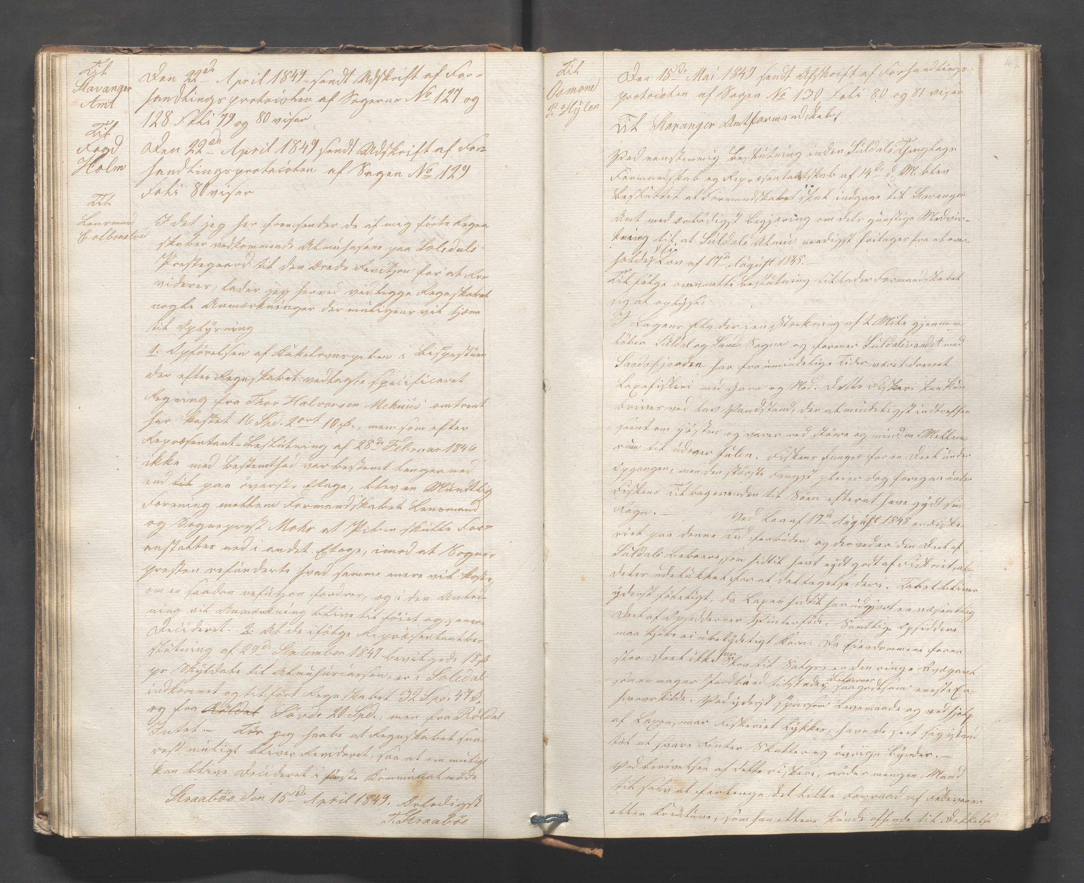 Suldal kommune - Formannskapet/Rådmannen, IKAR/K-101908/B/L0001: Kopibok, 1837-1889, p. 49