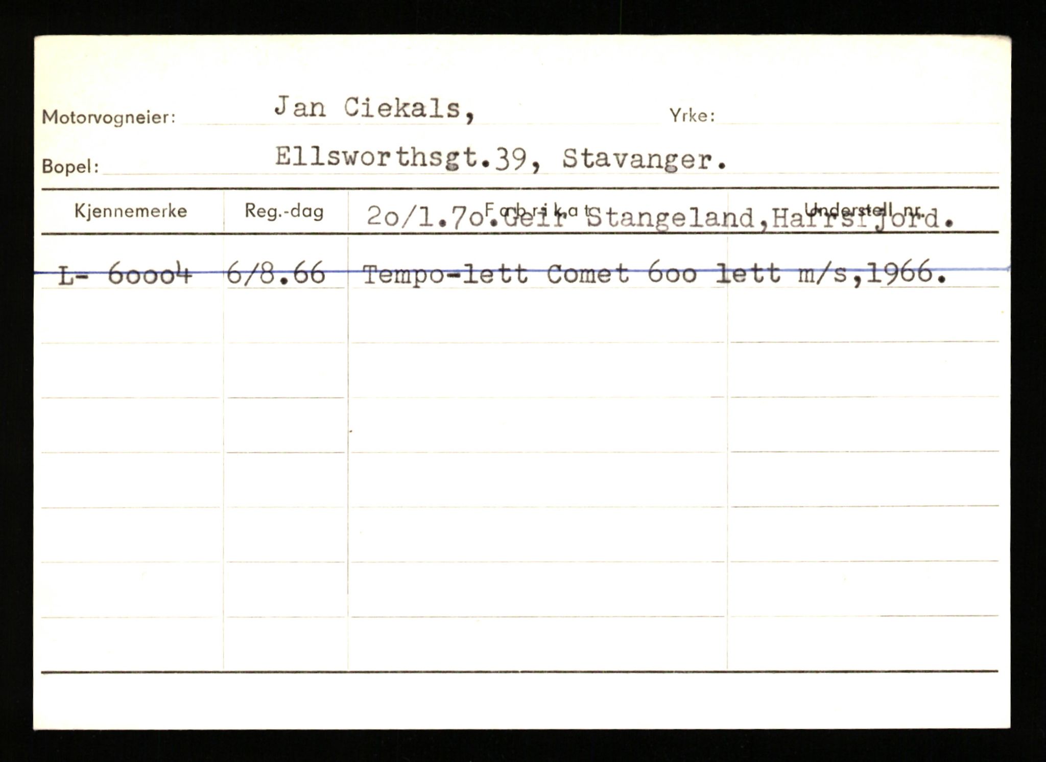 Stavanger trafikkstasjon, SAST/A-101942/0/H/L0005: Bue - Dahlstrøm, 1930-1971, p. 2203