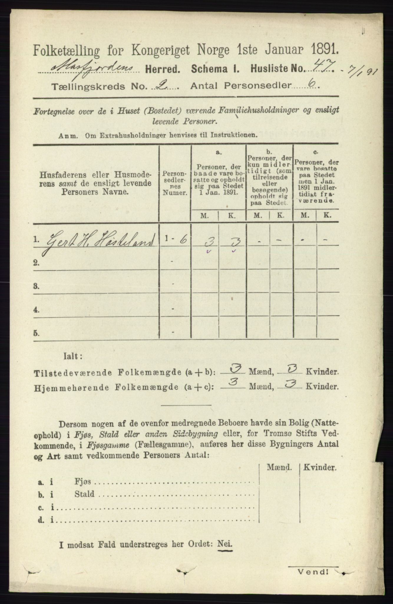 RA, 1891 census for 1266 Masfjorden, 1891, p. 189