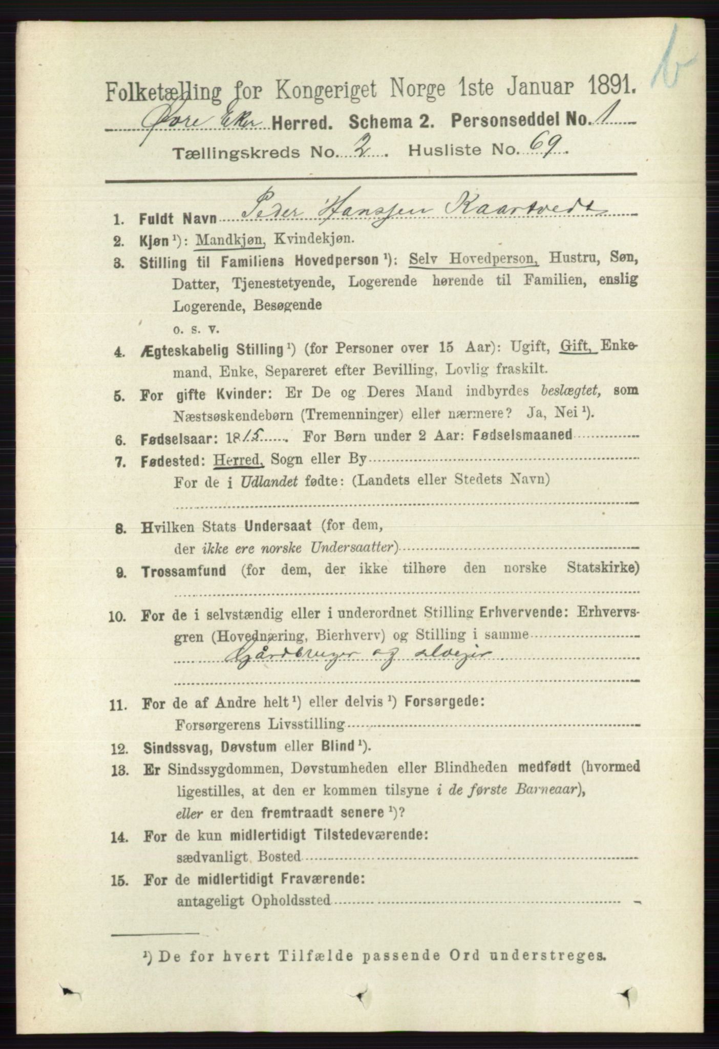 RA, 1891 census for 0624 Øvre Eiker, 1891, p. 8860