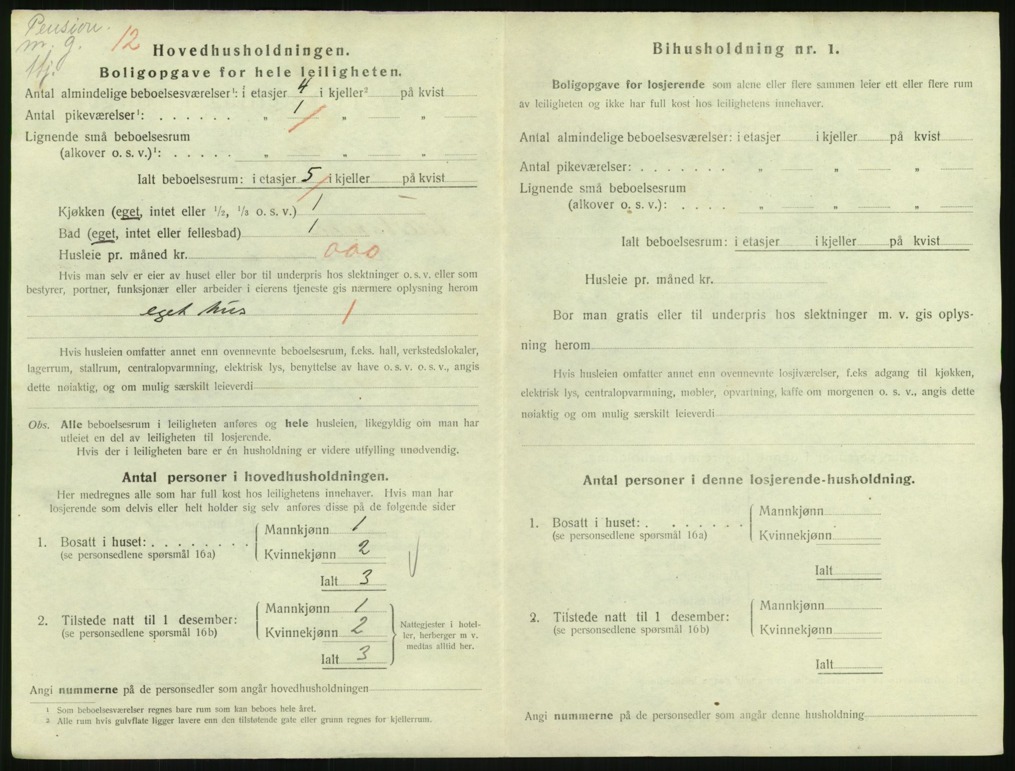 SAH, 1920 census for Lillehammer, 1920, p. 1337